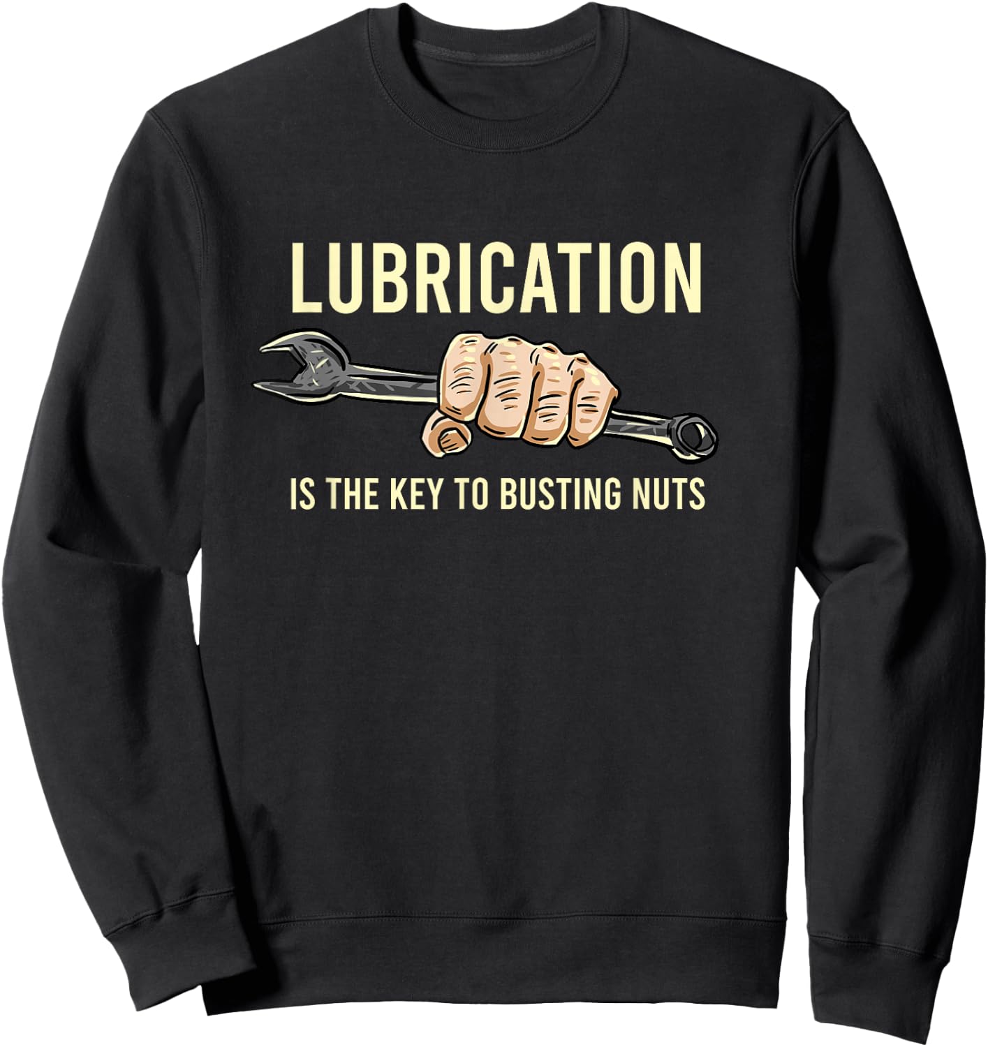 BoredKoalas Mechanic Lubrication Is The Key Funny Machinist Profession Men's Black Sweatshirt - Sweatshirt | Black