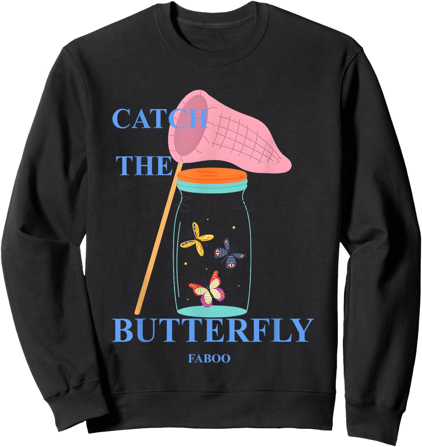 Faboo André Catch The Butterfly Sweatshirt - Sweatshirt | Black