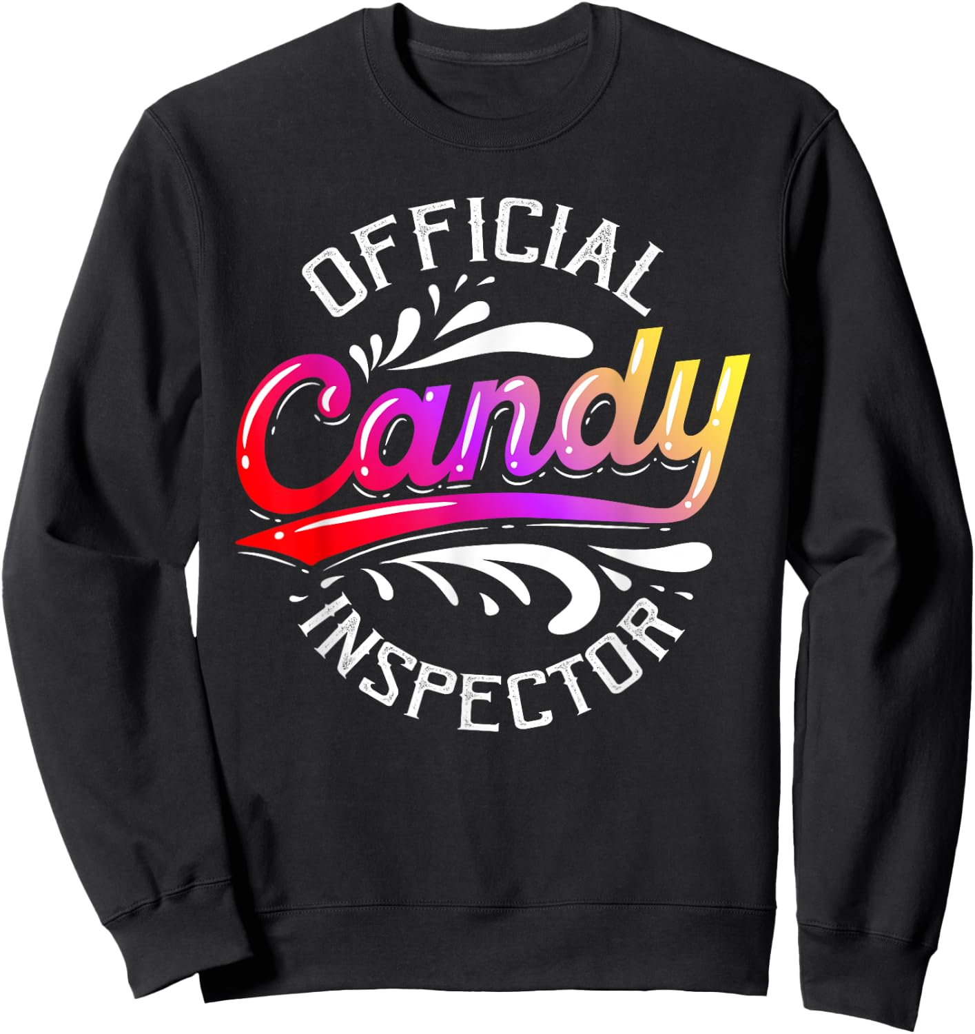 Funny Halloween Retro Vintage Candy Inspector Costume Sweatshirt - Sweatshirt | Black