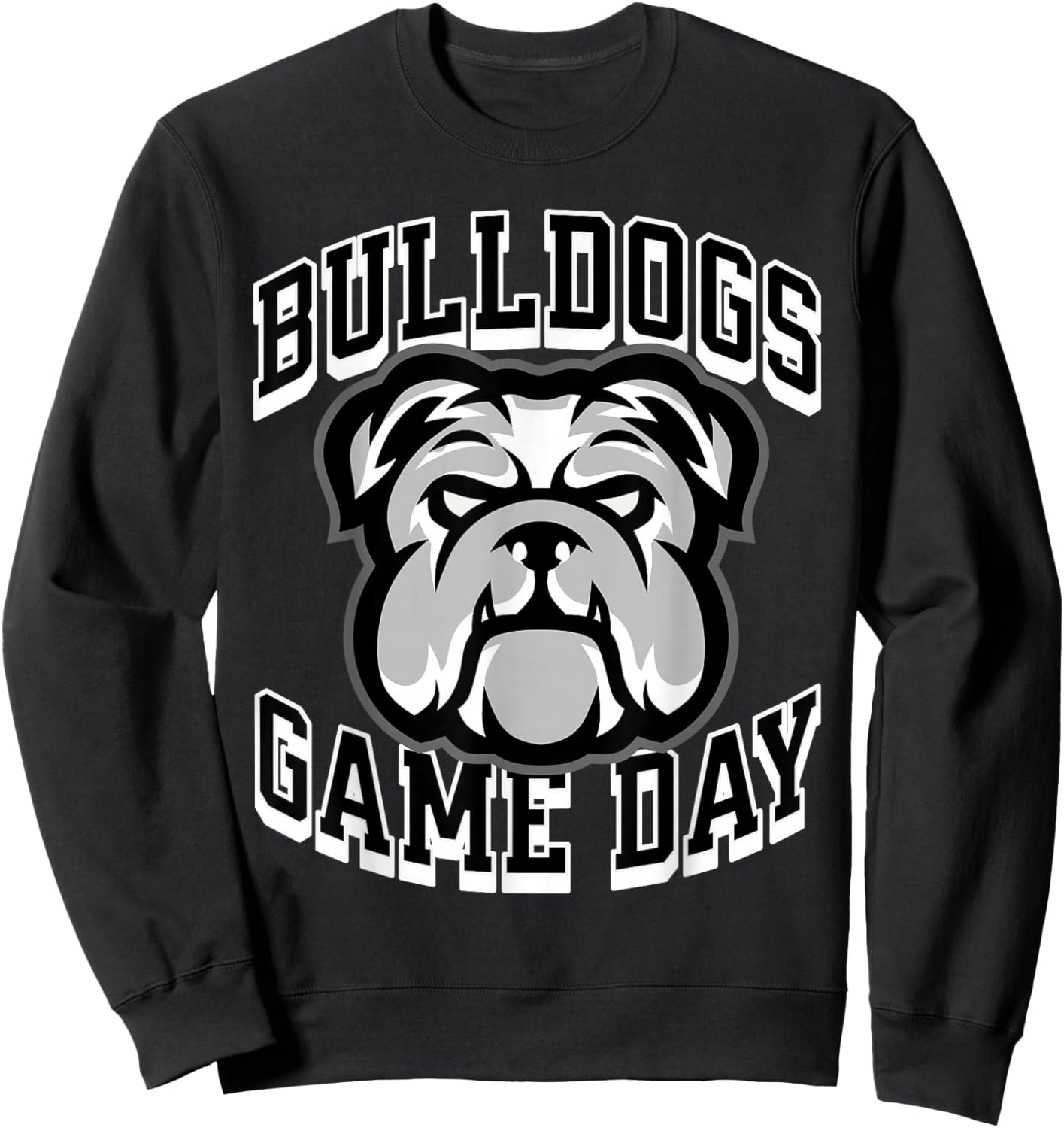Bulldogs Game Day Sports Baseball Football Print Mom Dad Sweatshirt - Sweatshirt | Black