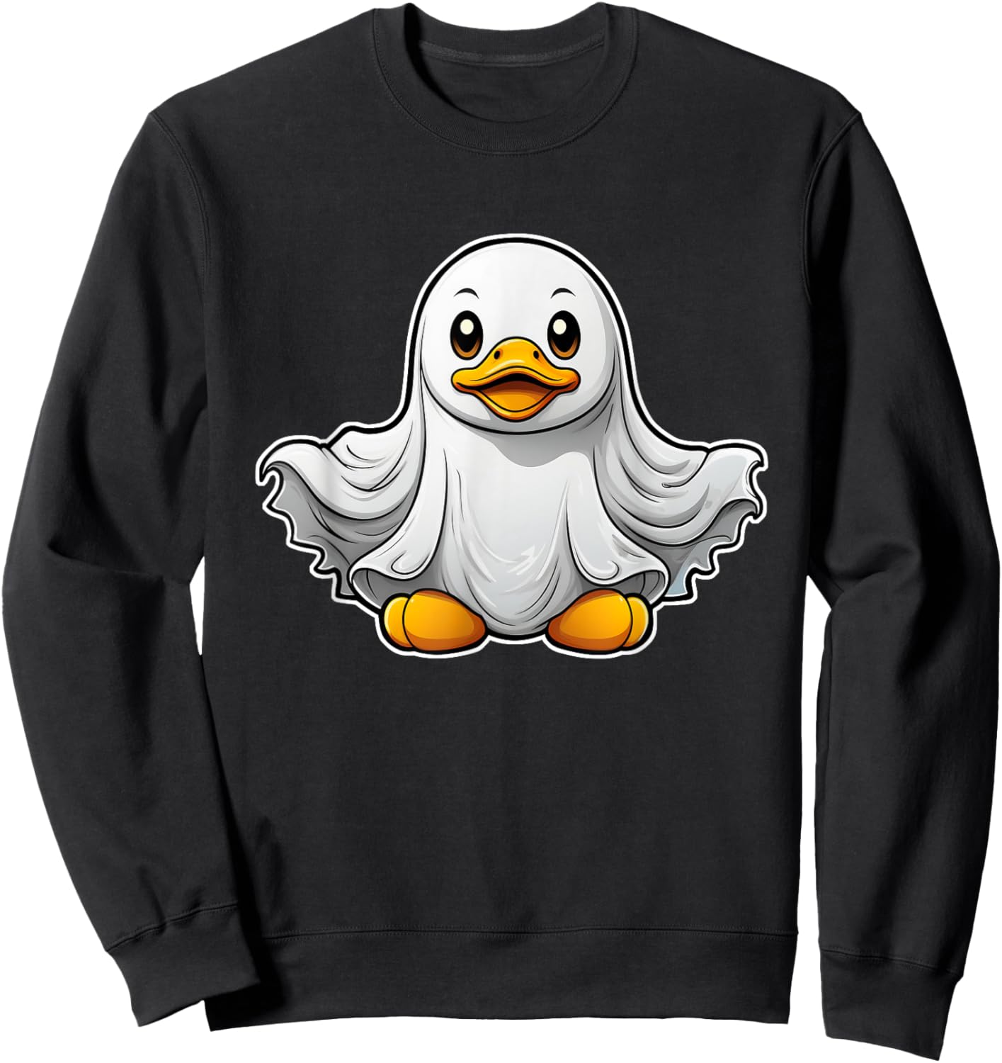Spooky Ghost Rubber Duck, Halloween Rubber Duckie Sweatshirt - Sweatshirt | Black