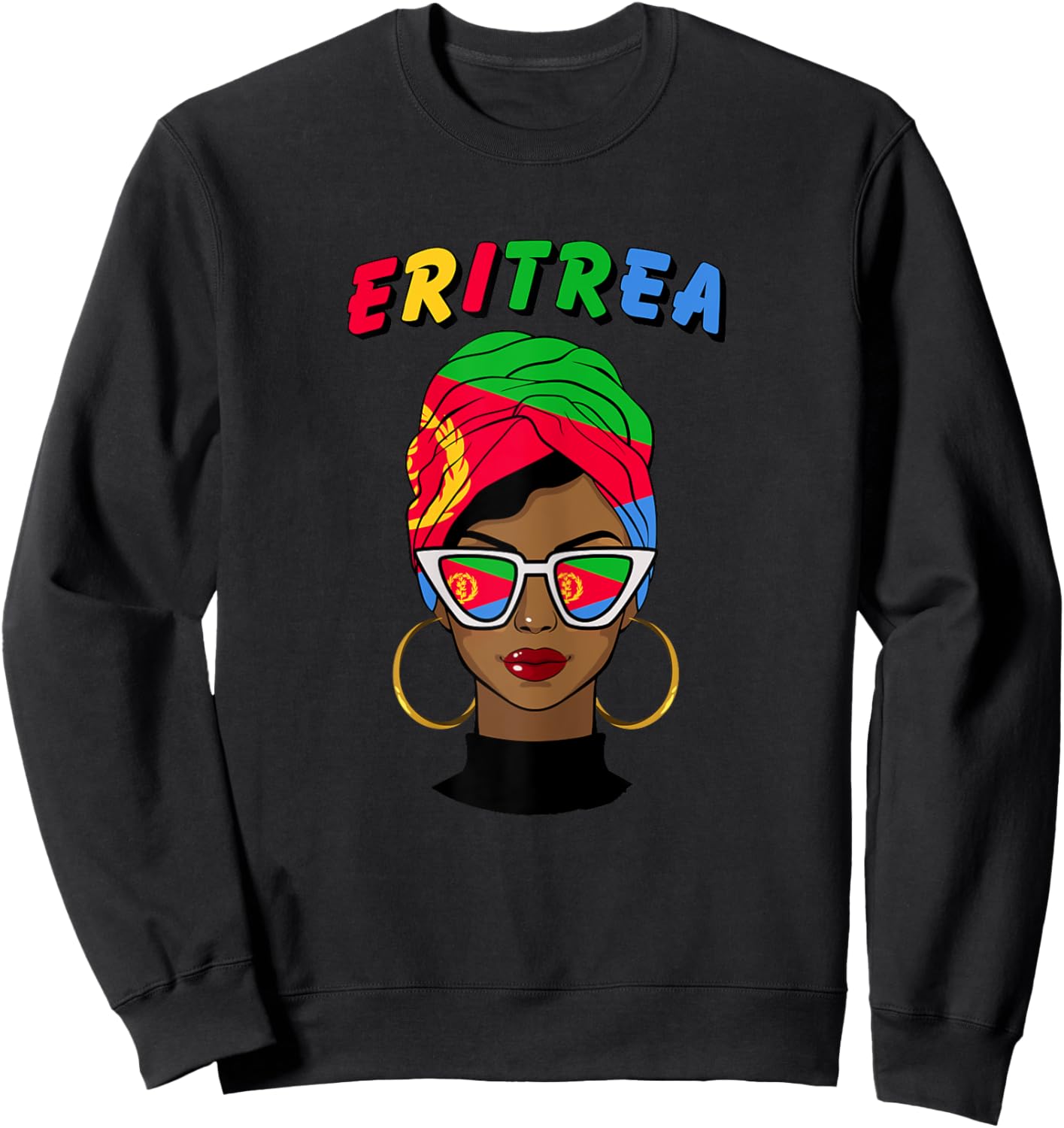 Eritrea, Eritrean Flag, Eritrea Girl, Eritrean Women Sweatshirt - Sweatshirt | Black