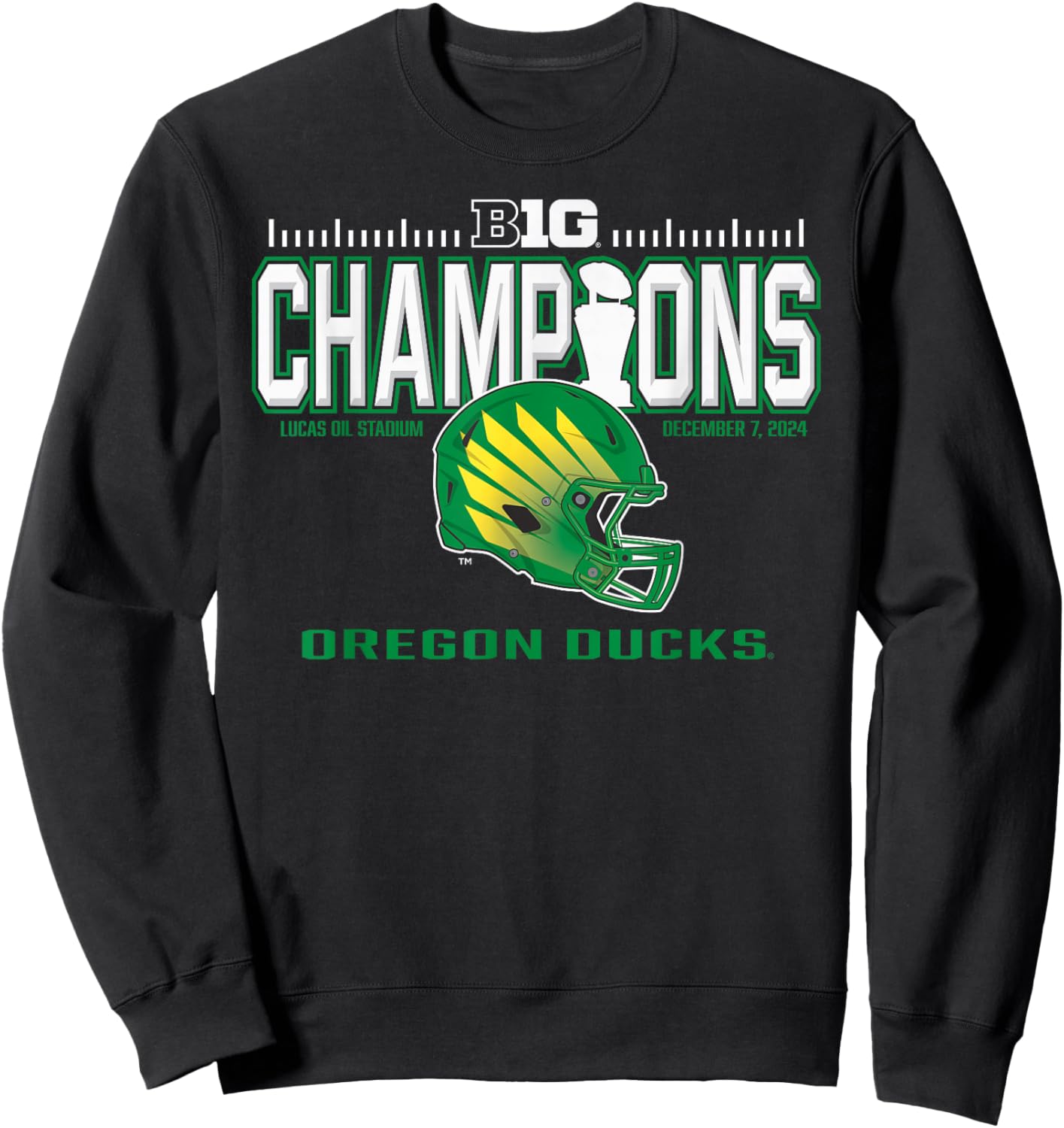 Oregon Ducks Big Ten Champs 2024 Football Locker Room Sweatshirt - Sweatshirt | Black