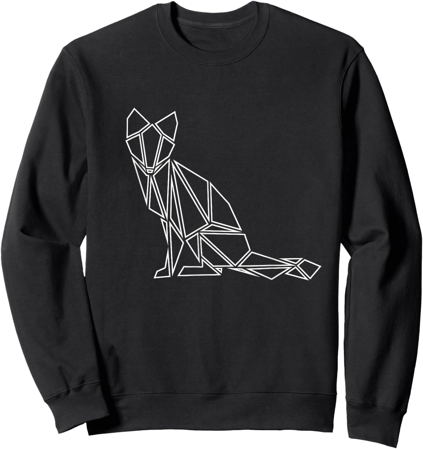 POLYGON FOX forest animal geometric polygon minimalist Sweatshirt - Sweatshirt | Black