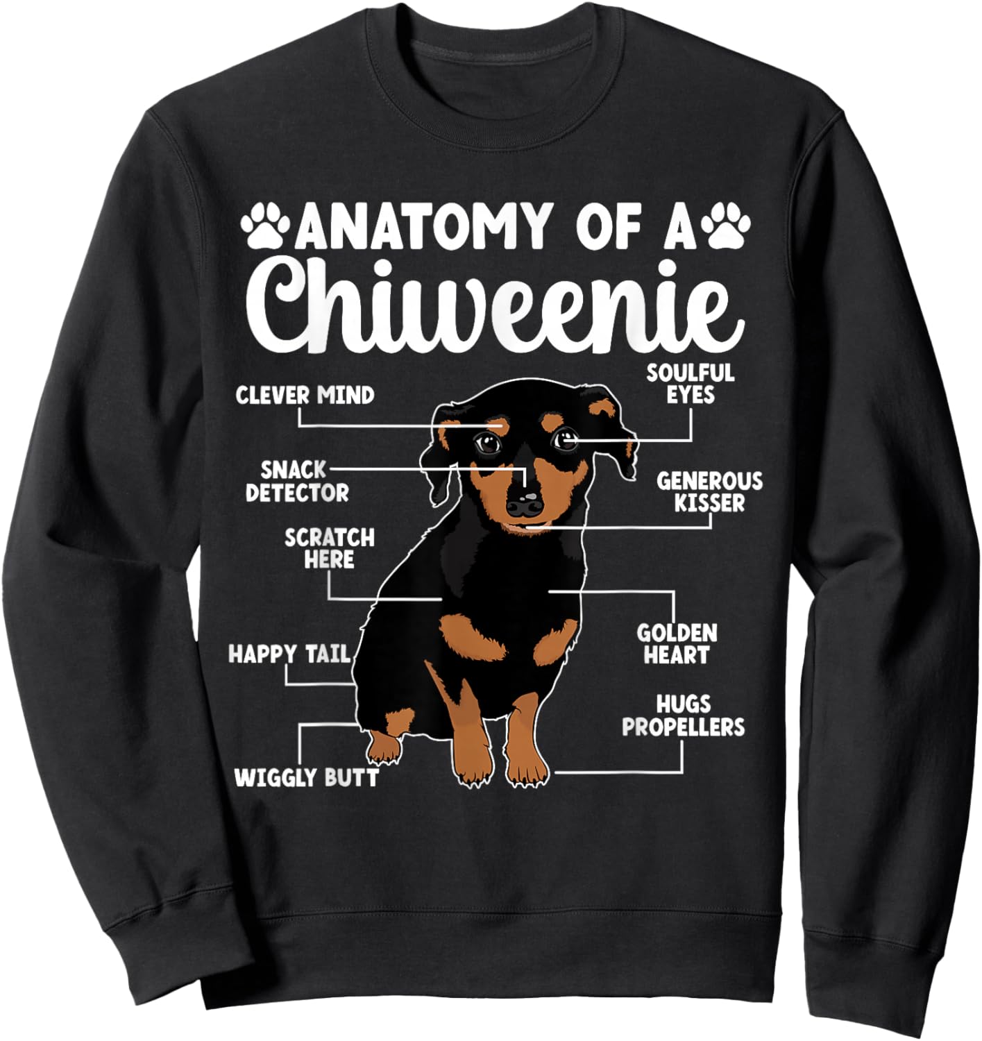 Anatomy Of A Chiweenie Owner Chiweenie Mom & Dad Sweatshirt - Sweatshirt | Black