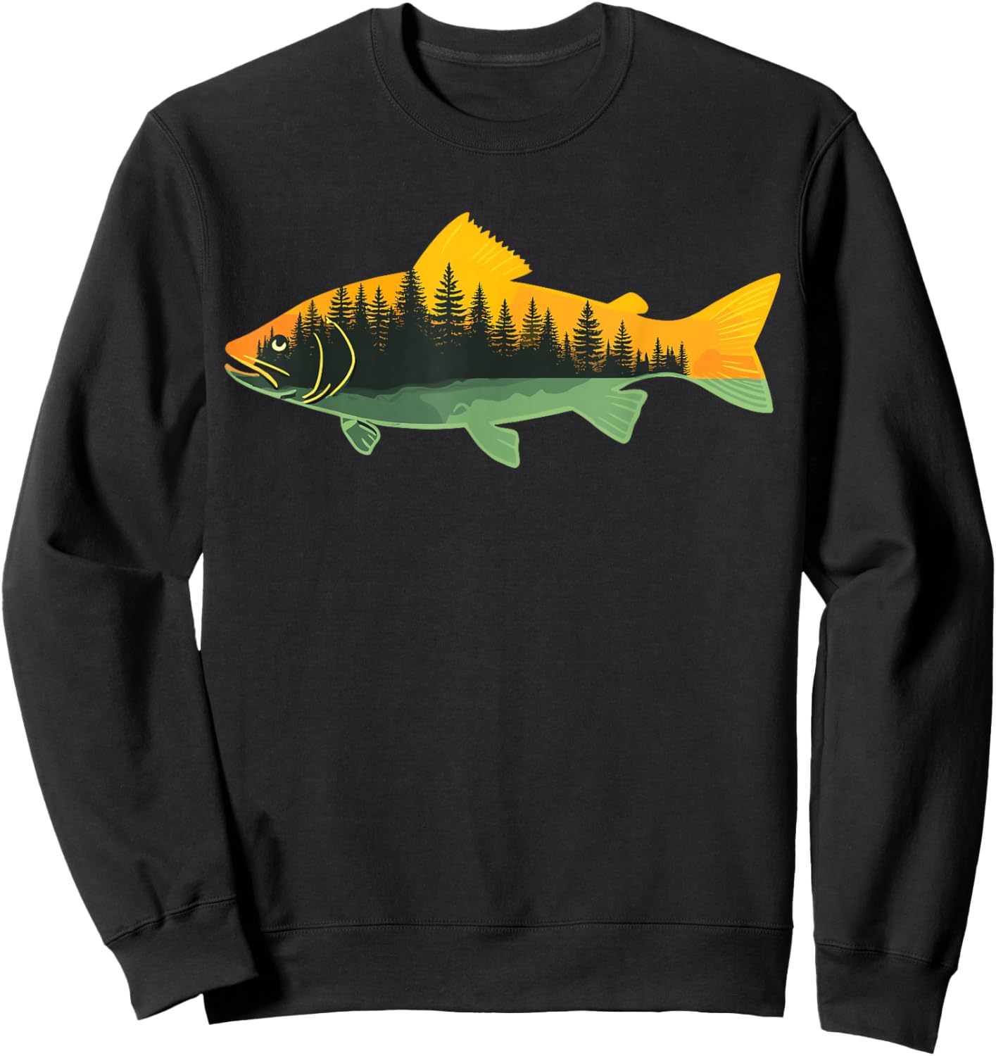 Fishing Outdoor Forest Nature Wildlife Fisherman Sweatshirt - Sweatshirt | Black