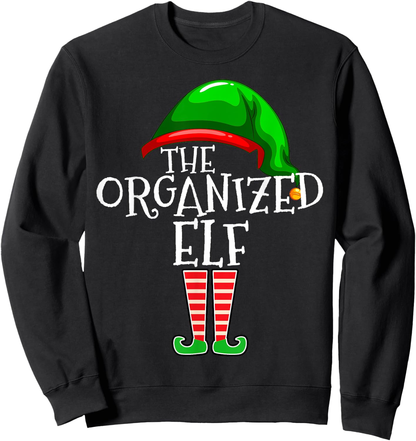 Organized Elf Group Matching Family Christmas Sweatshirt - Sweatshirt | Black