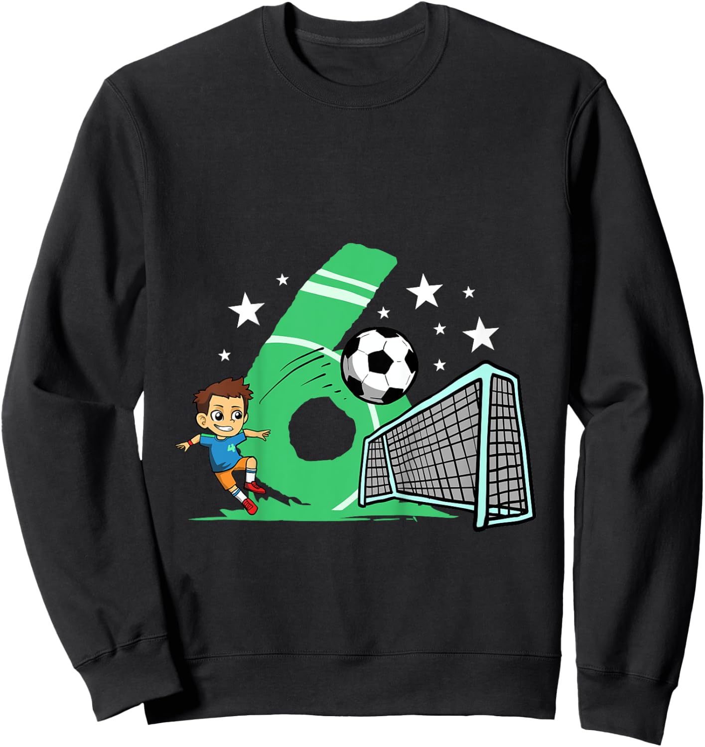 6th Birthday Football Shirt Gift 6 Years Football Player Sweatshirt - Sweatshirt | Black