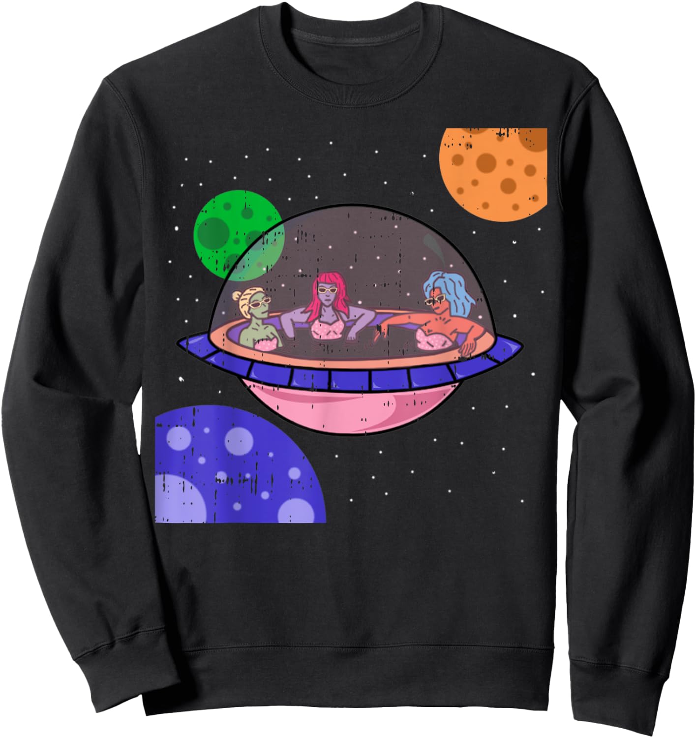 Area-51 Alien Easy Bathtub Space Lazy UFO Halloween Gift Sweatshirt - Sweatshirt | Black