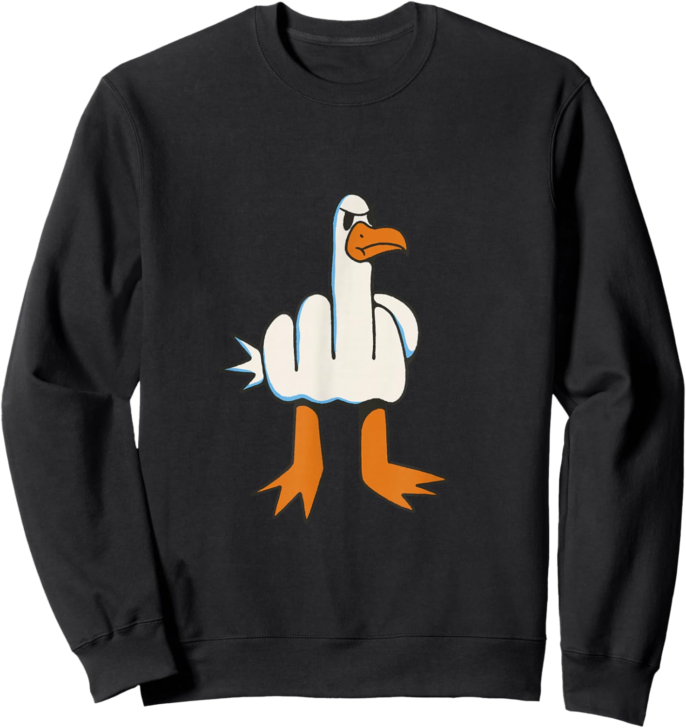 Middle Finger Seagull Sweatshirt - Sweatshirt | Black