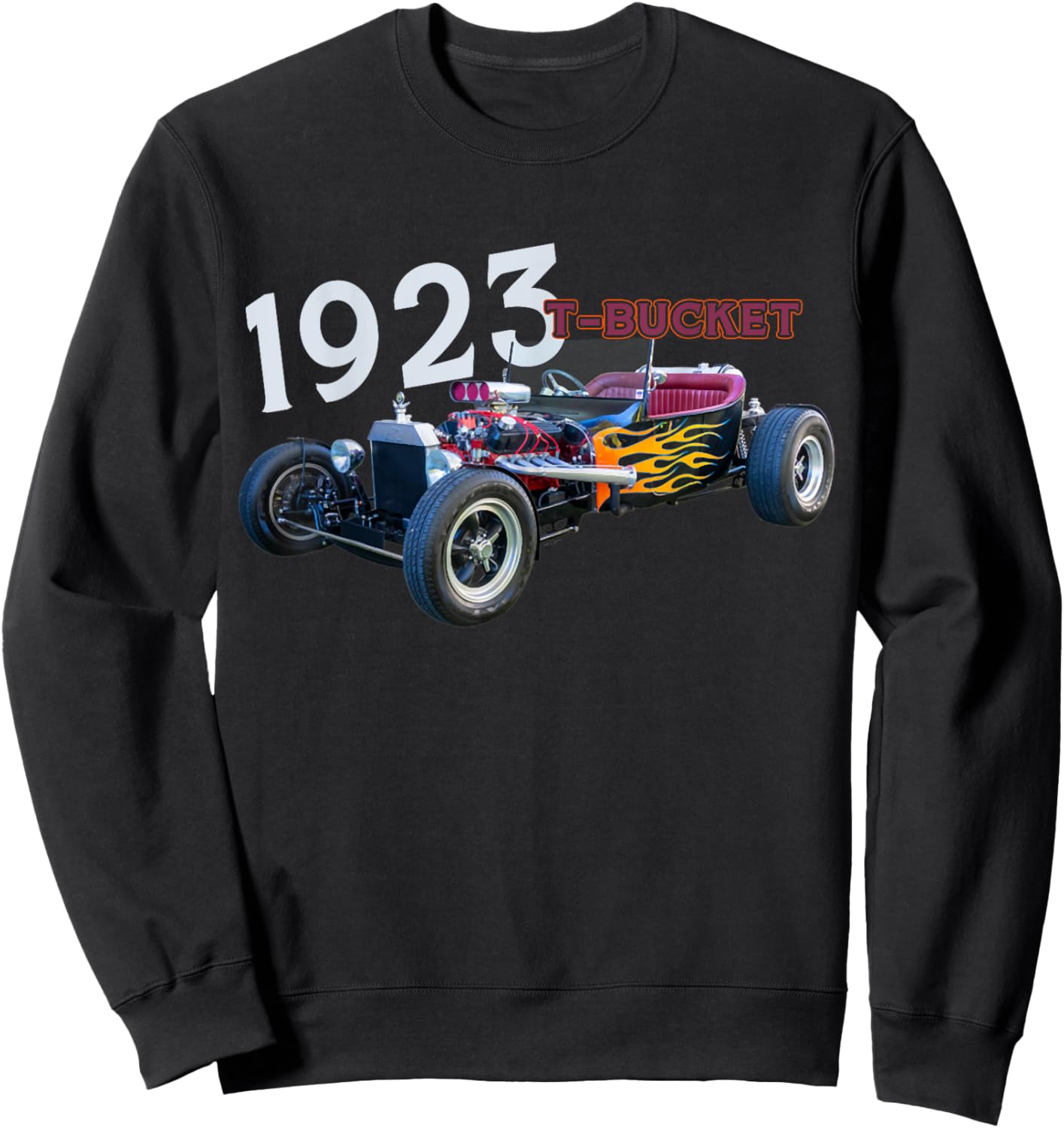 1923 23 T-Bucket Blown Hot Rod Classic Car Sweatshirt - Sweatshirt | Black