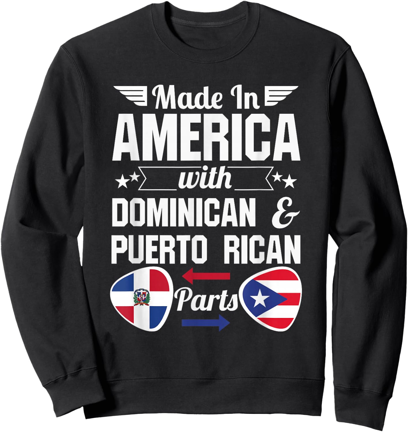 Dominirican Puerto Rico and Republica Dominicana Pride Flag Sweatshirt - Sweatshirt | Black
