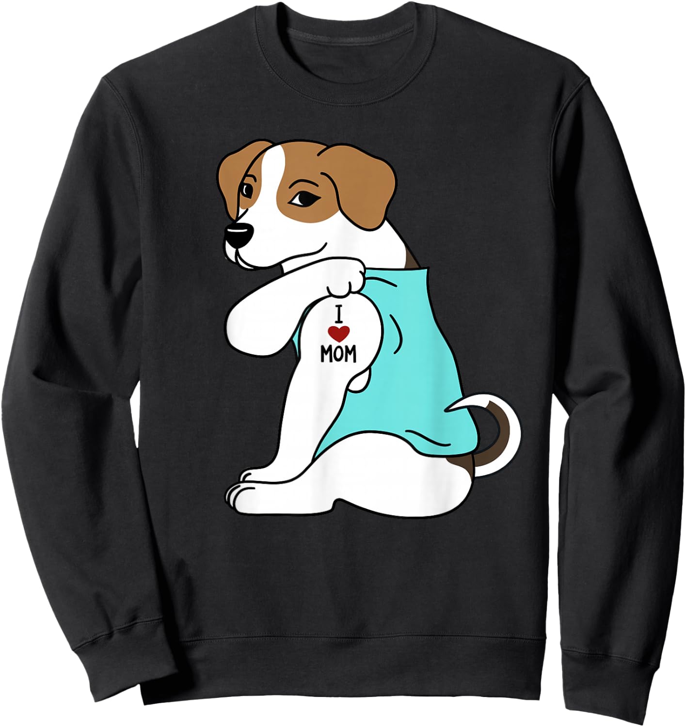 I Love Mom Tattoo Jack Russell Terrier Mother's Day Dog Sweatshirt - Sweatshirt | Black