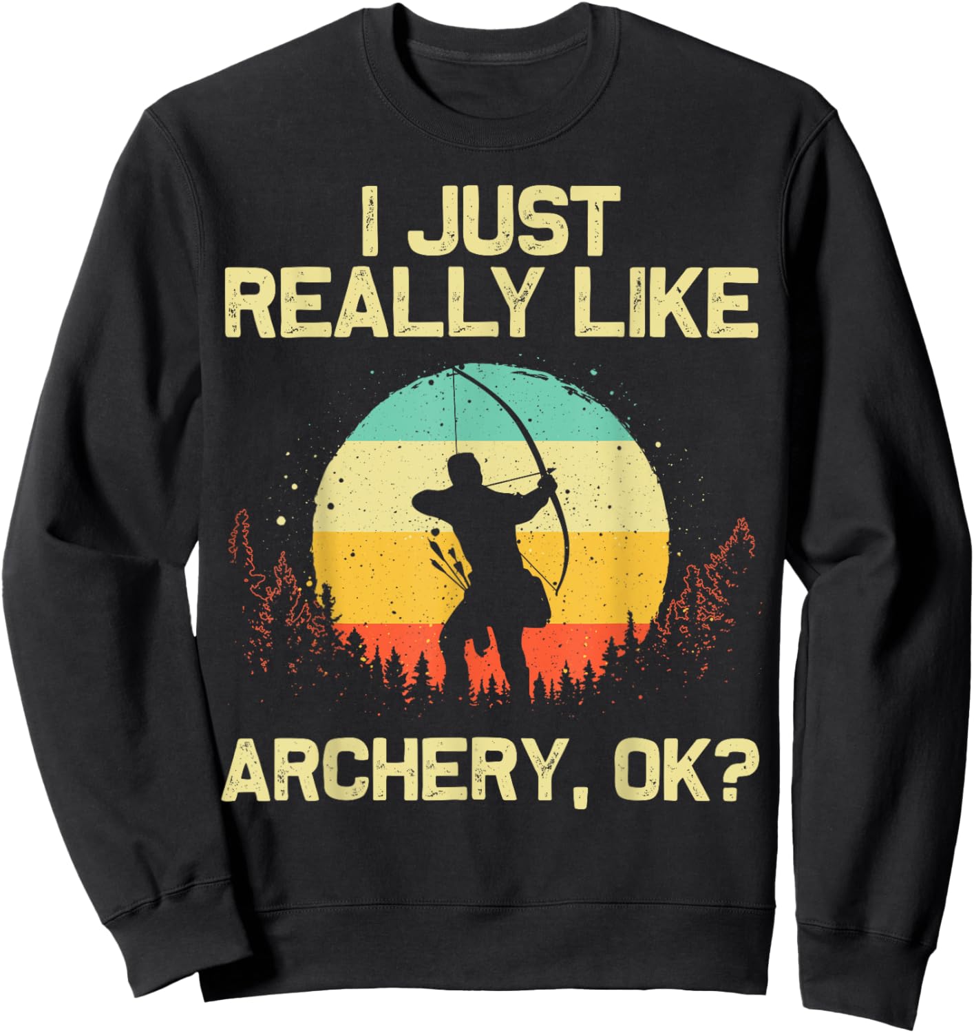 Cool Archery Women Bowhunter Archer Arrow Bow Hunter Sweatshirt - Sweatshirt | Black