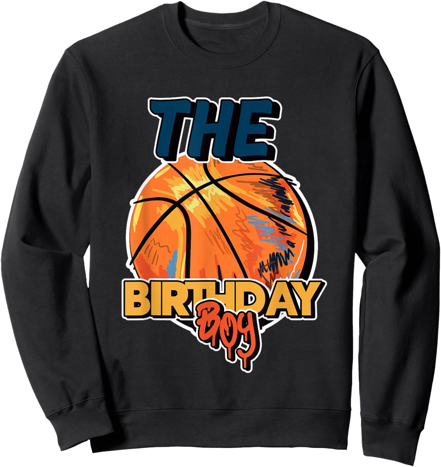 The Birthday Boy Basketball Theme Matching Sweatshirt - Sweatshirt | Black