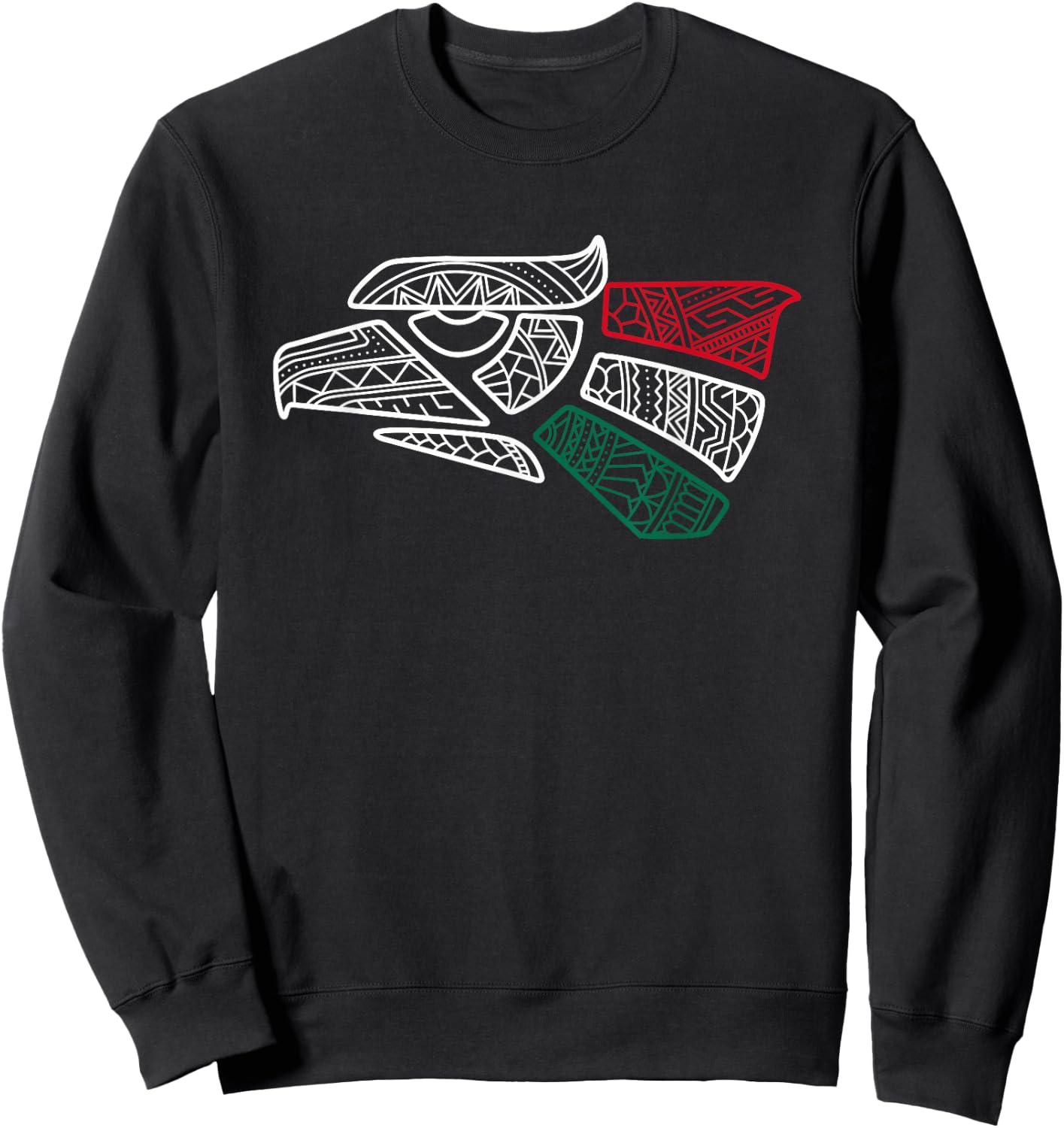 Mexico Flag - Mexican Eagle Aztec Style - Hecho En Mexico Sweatshirt - Sweatshirt | Black
