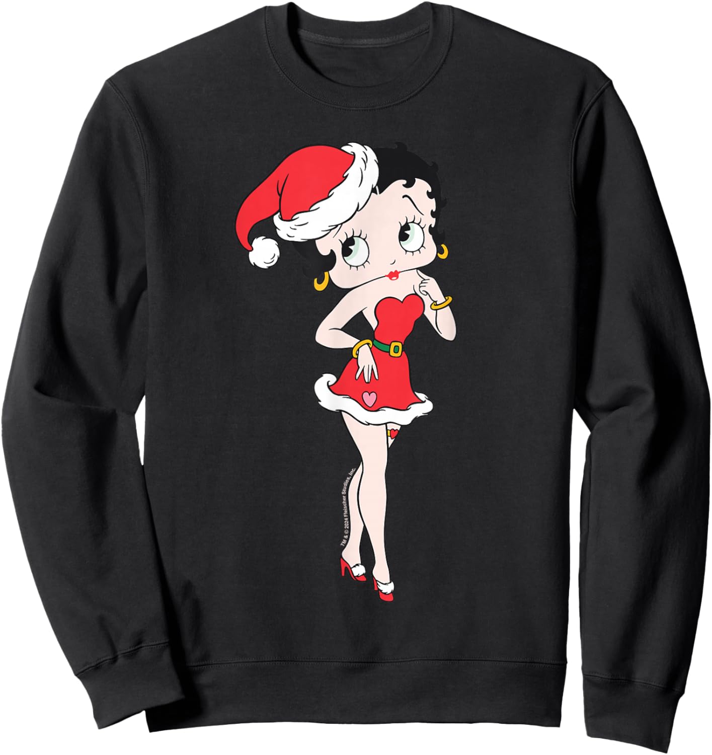 Betty Boop Christmas Pin Up Sweatshirt - Sweatshirt | Black