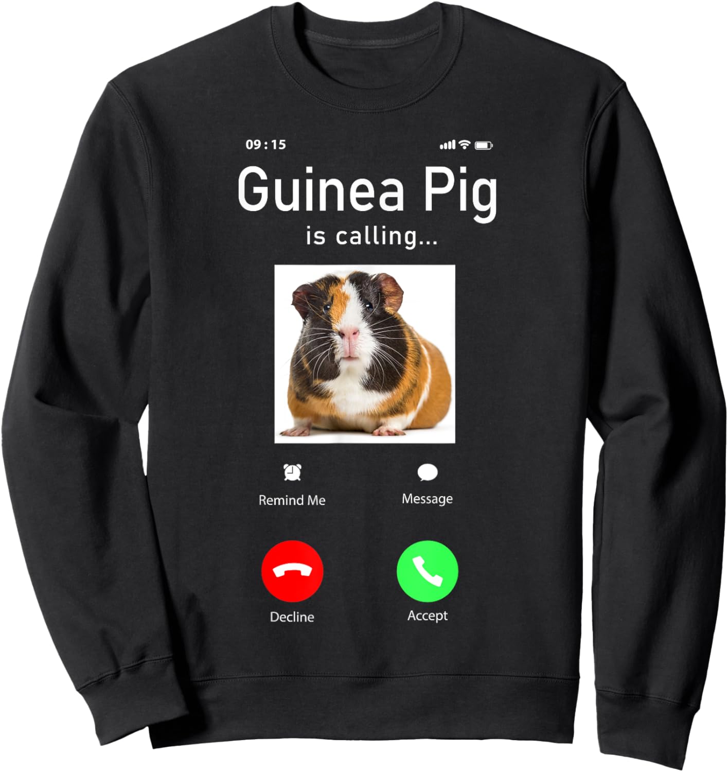 Guinea Pig Phone Display Guinea Pig Is Calling Sweatshirt - Sweatshirt | Black
