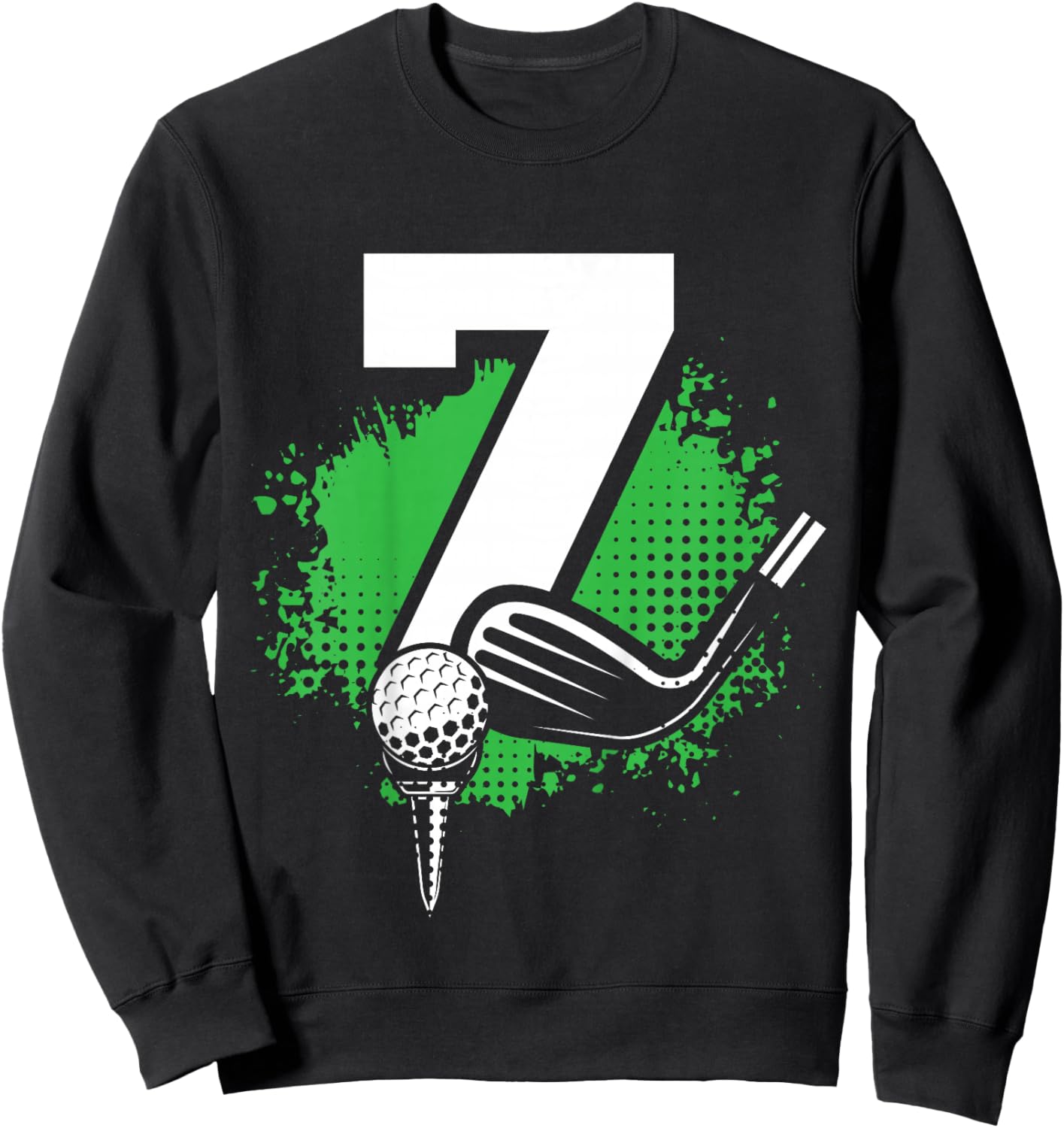 Kids 7th Birthday Boy Golf Player Golf 7 Years Old Sweatshirt - Sweatshirt | Black