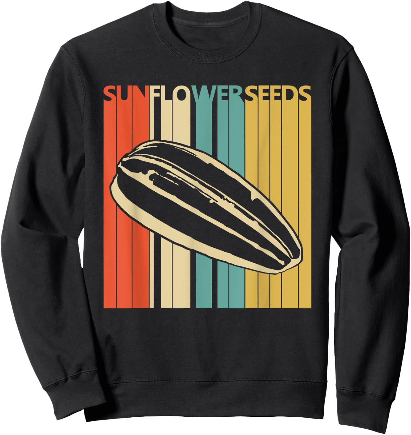 Vintage Retro Sunflower Seeds Sweatshirt - Sweatshirt | Black
