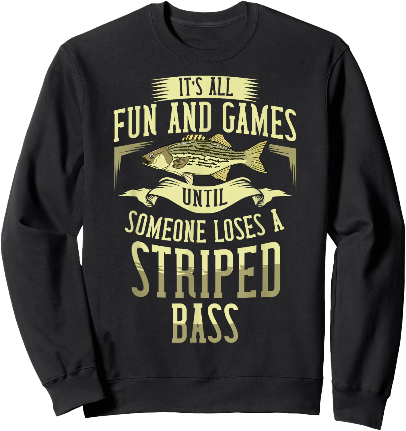Striped Bass Fishing Gift Rockfish Lures Sweatshirt - Sweatshirt | Black