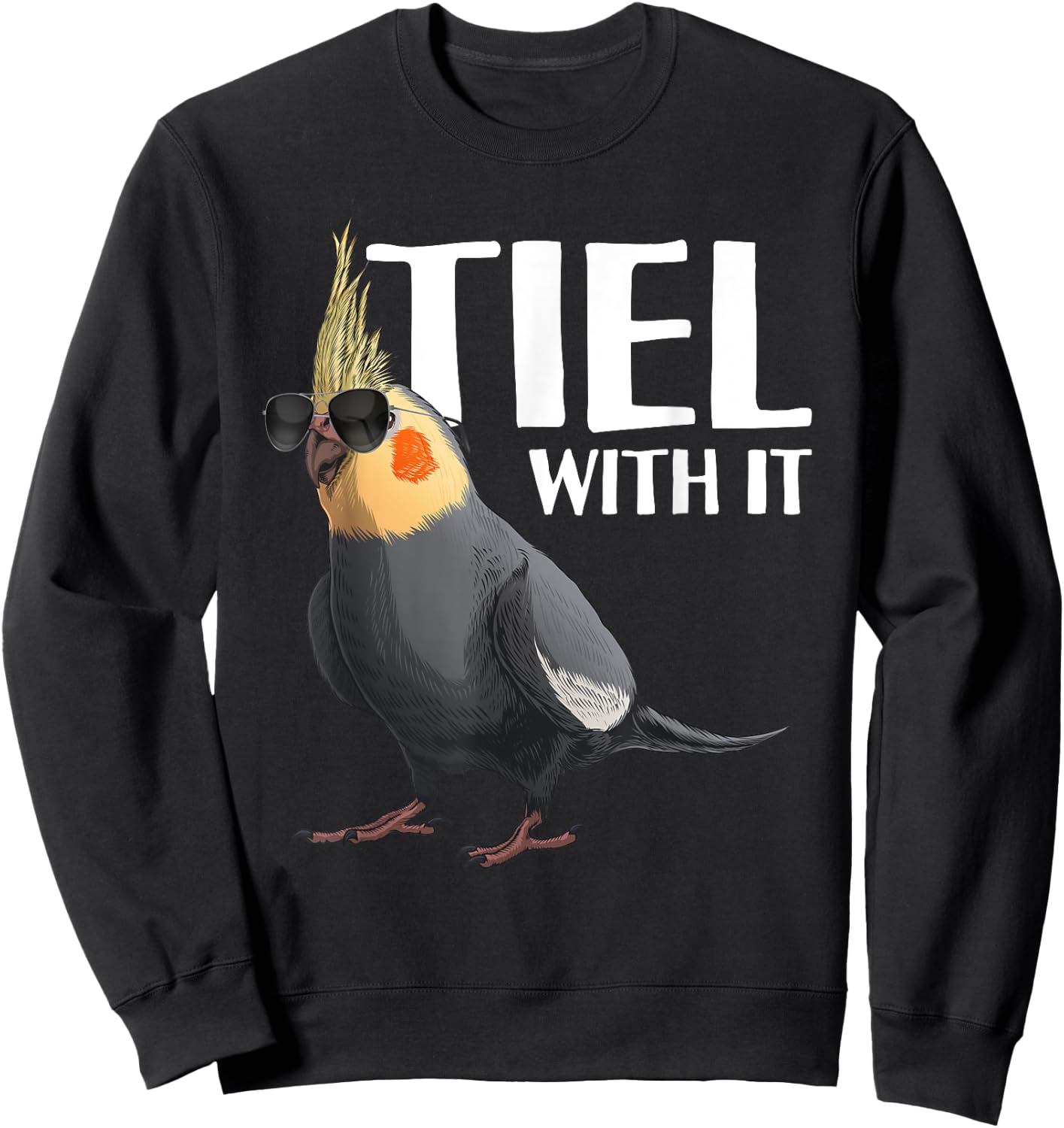 Cool Cockatiel Art Women Kids Cockatiel Parrot Bird Sweatshirt - Sweatshirt | Black