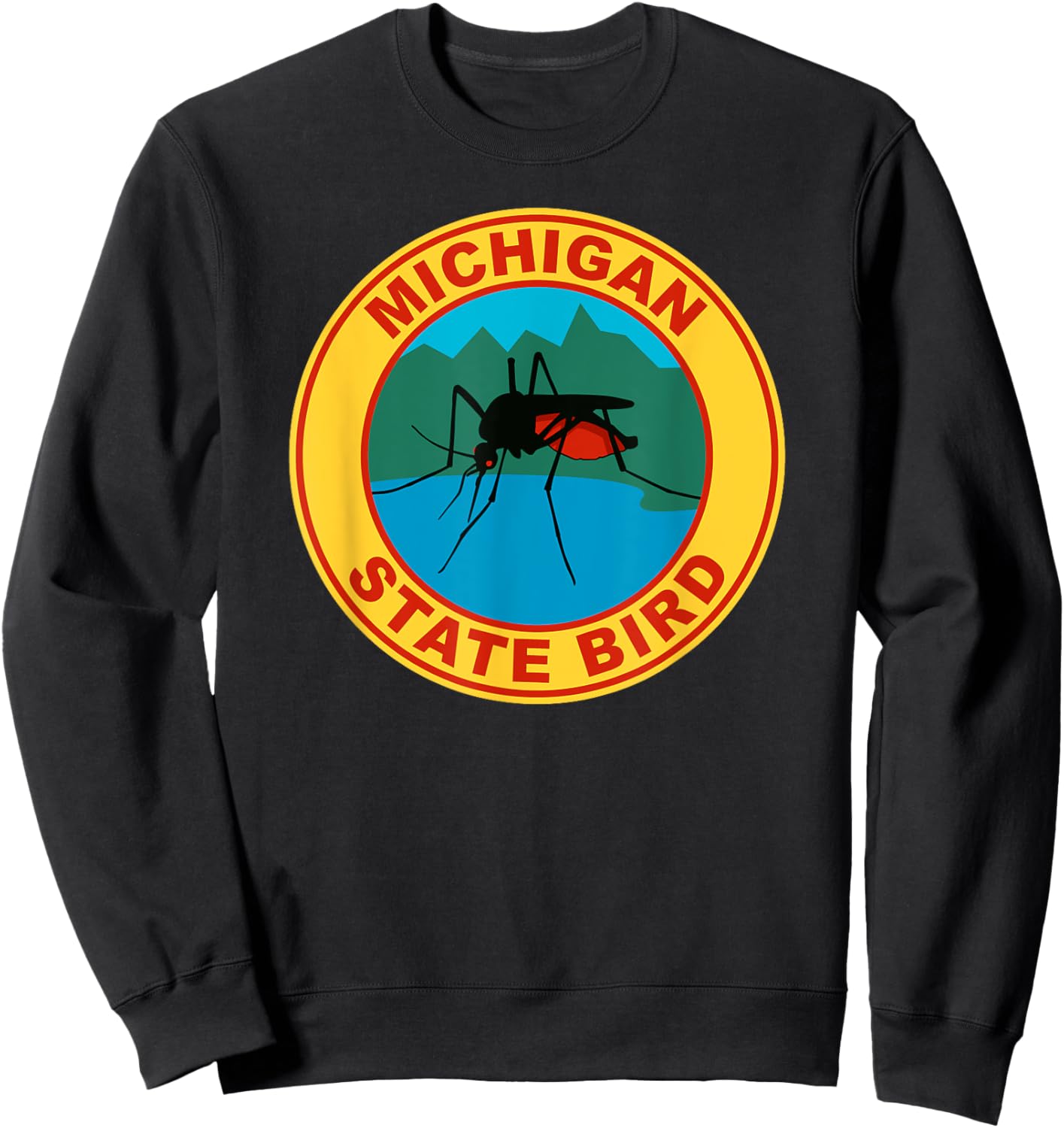 Funny Michigan Mosquito State Bird Sweatshirt - Sweatshirt | Black