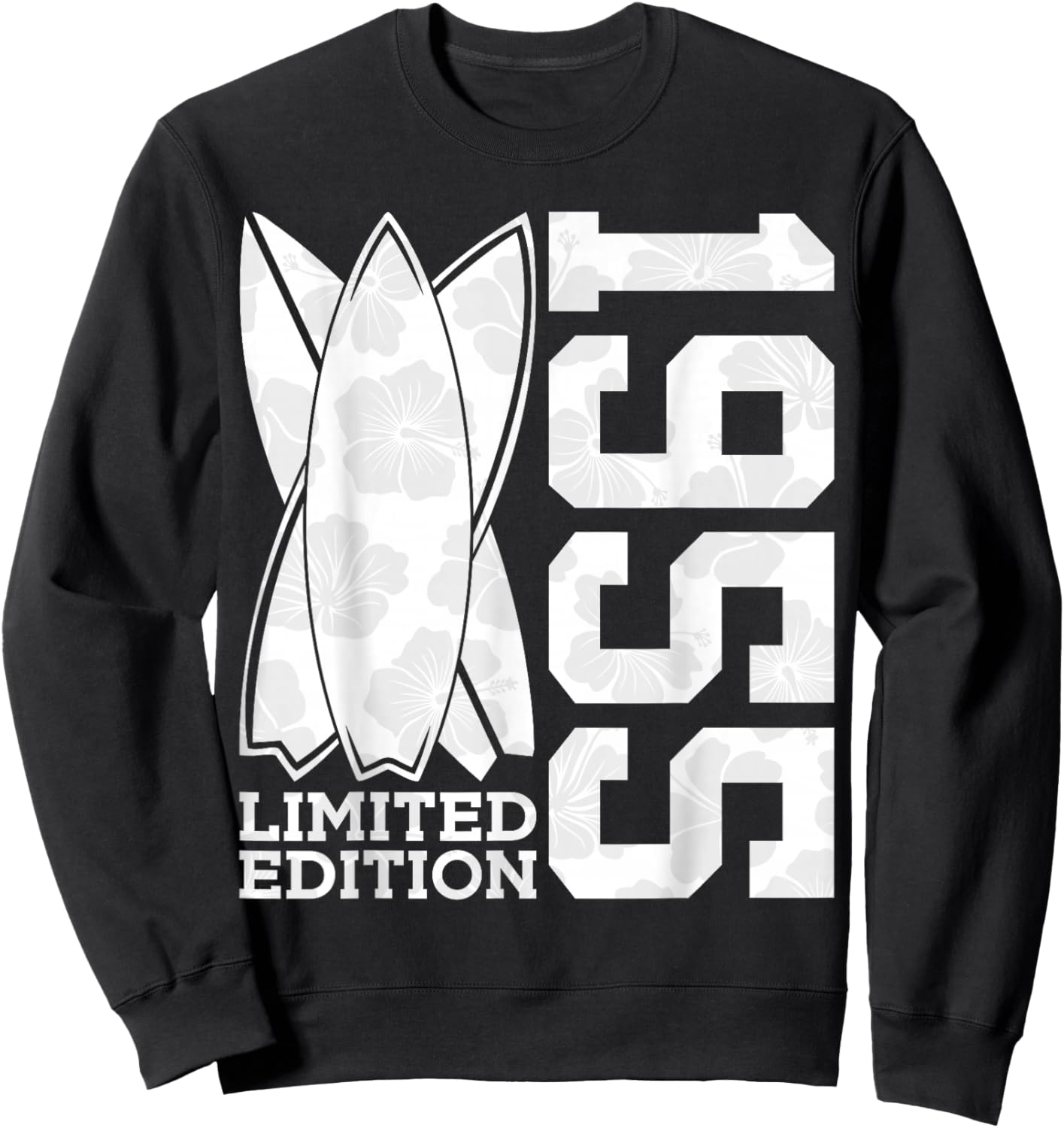 Surfboard Limited Edition 1955 Surfer 70th Birthday Surfing Sweatshirt - Sweatshirt | Black