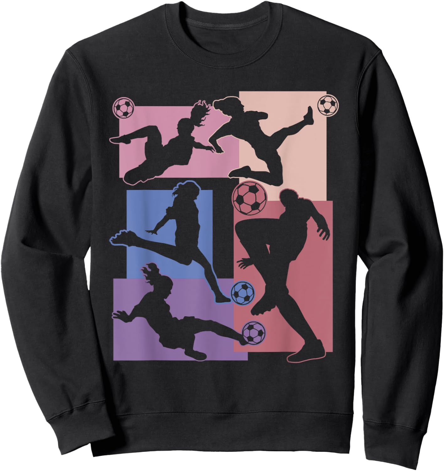 Funny Soccer Player Ball Vintage Soccer Lover Girls Soccer Sweatshirt - Sweatshirt | Black