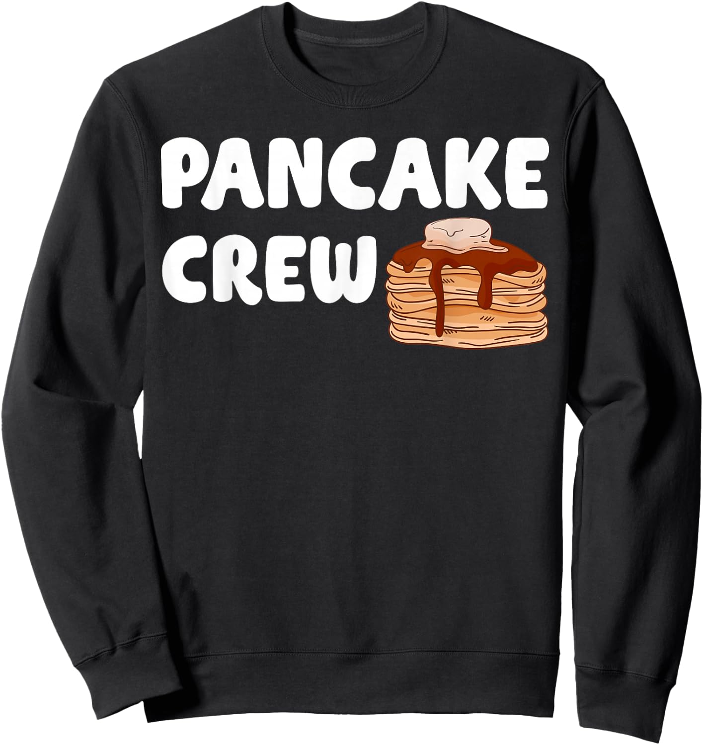 Pancake Crew Funny Pancake Lover Pancake Christmas Pajama Sweatshirt - Sweatshirt | Black