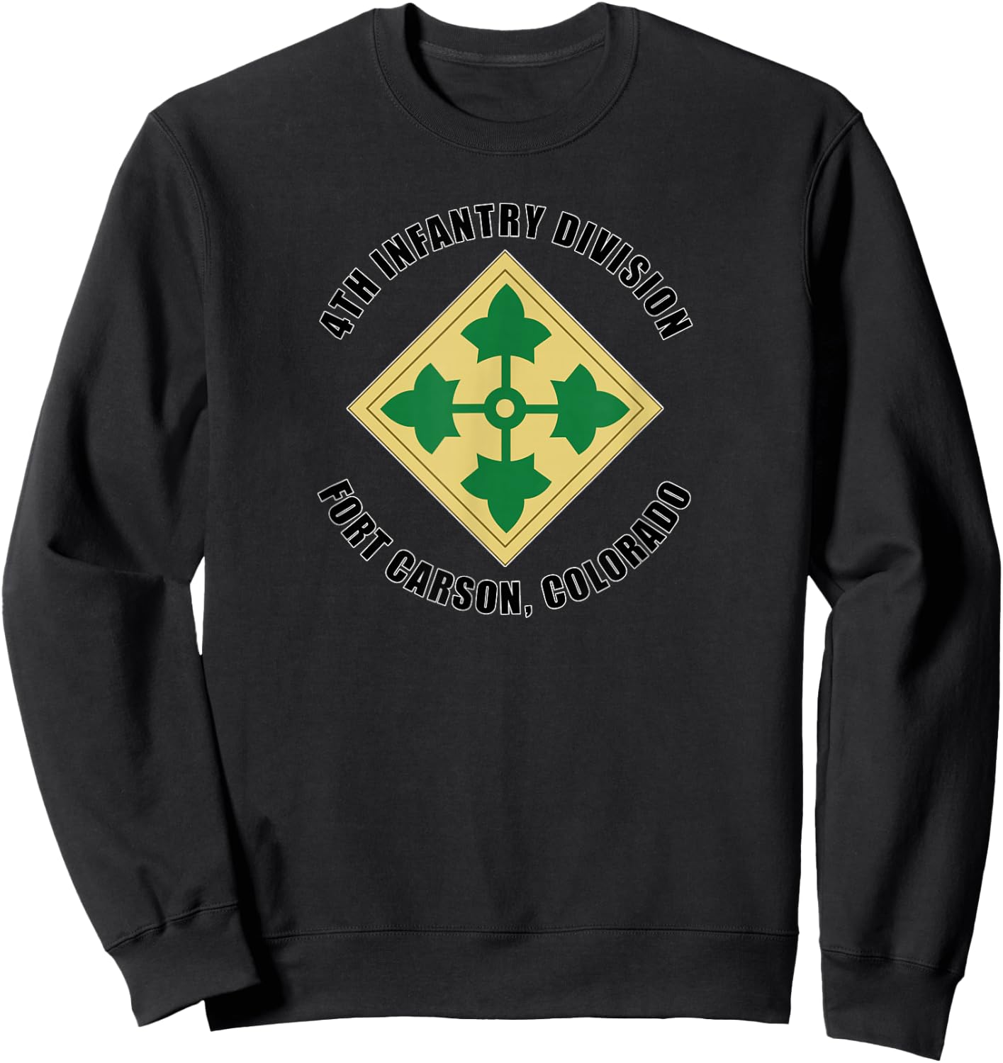 4th Infantry Division Fort Carson Colorado Emblem Veteran Sweatshirt - Sweatshirt | Black