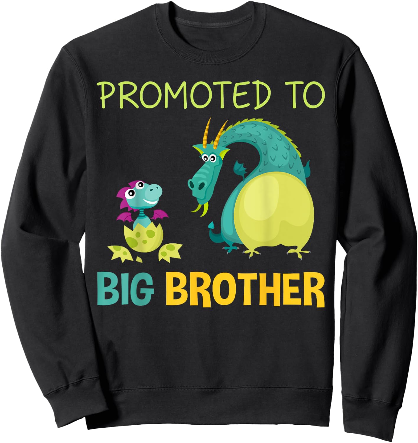 Promoted To Big Brother Shirt Dragon Sweatshirt - Sweatshirt | Black