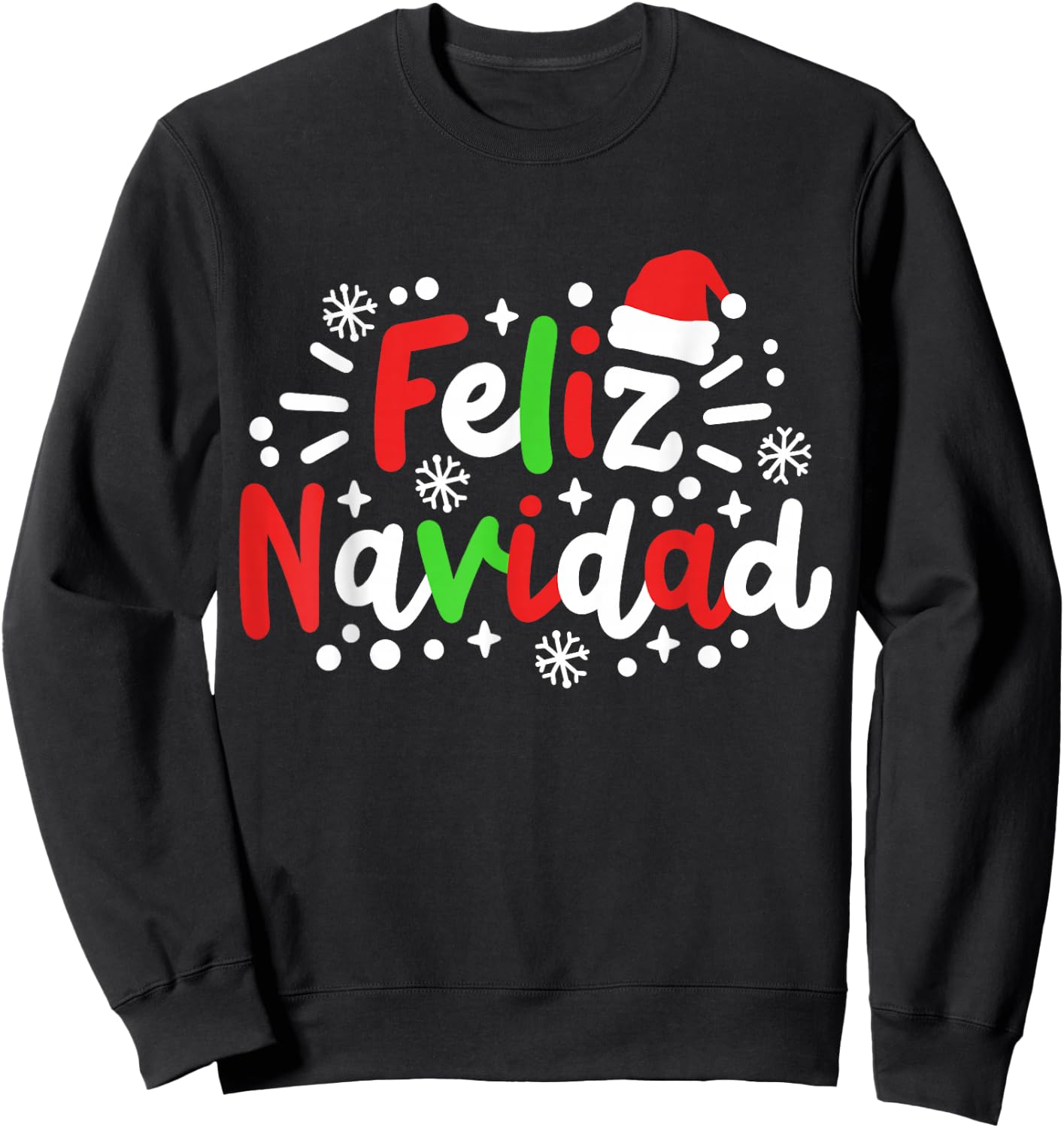 Feliz Navidad Matching Family Spanish Christmas Men Women Sweatshirt - Sweatshirt | Black