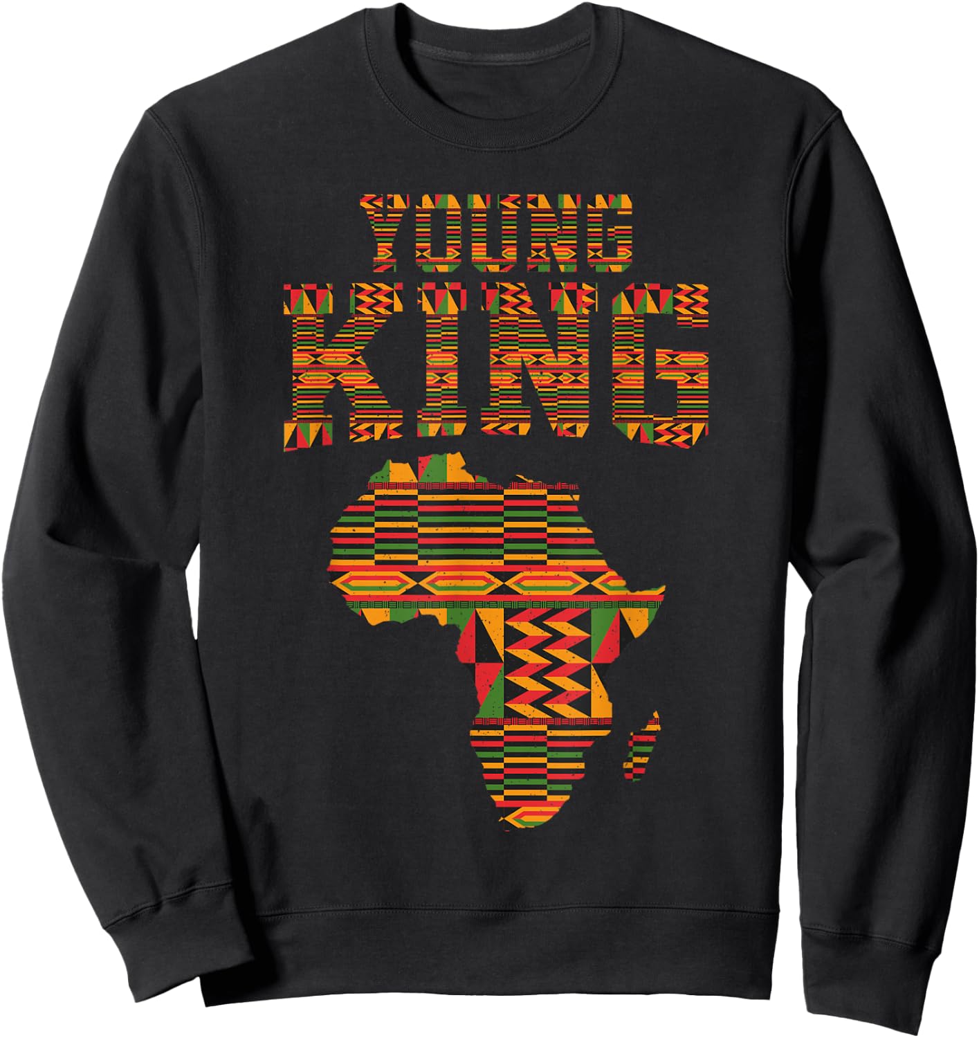 African King Art For Boys Toddlers Kente Cloth African Print Sweatshirt - Sweatshirt | Black