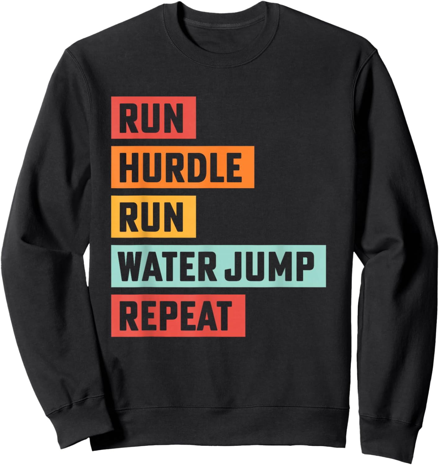 Steeplechase Track Run Hurdle Water Jump Track Coach Sweatshirt - Sweatshirt | Black