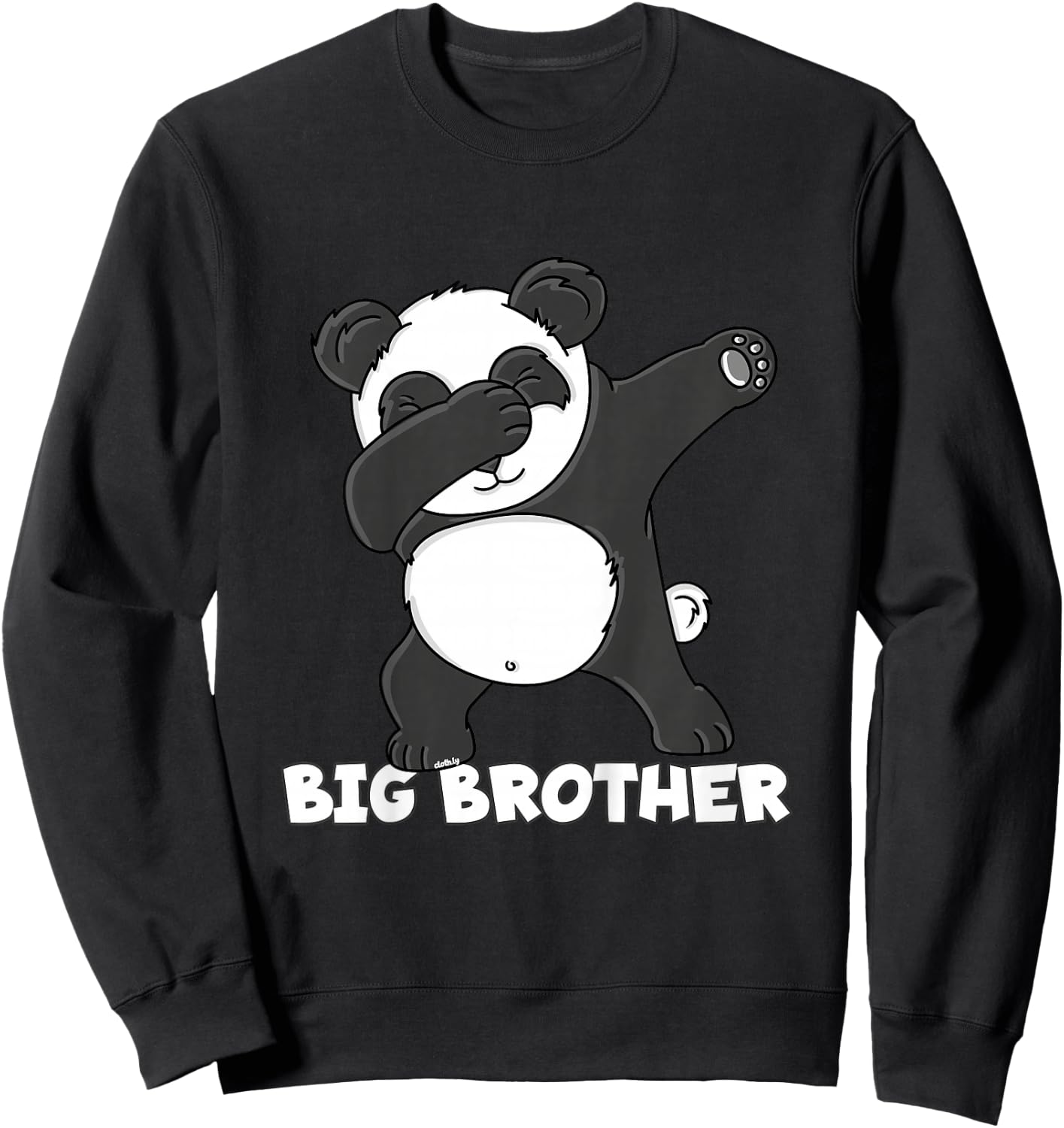 Kids Big Brother Shirt Dabbing Panda Sweatshirt - Sweatshirt | Black