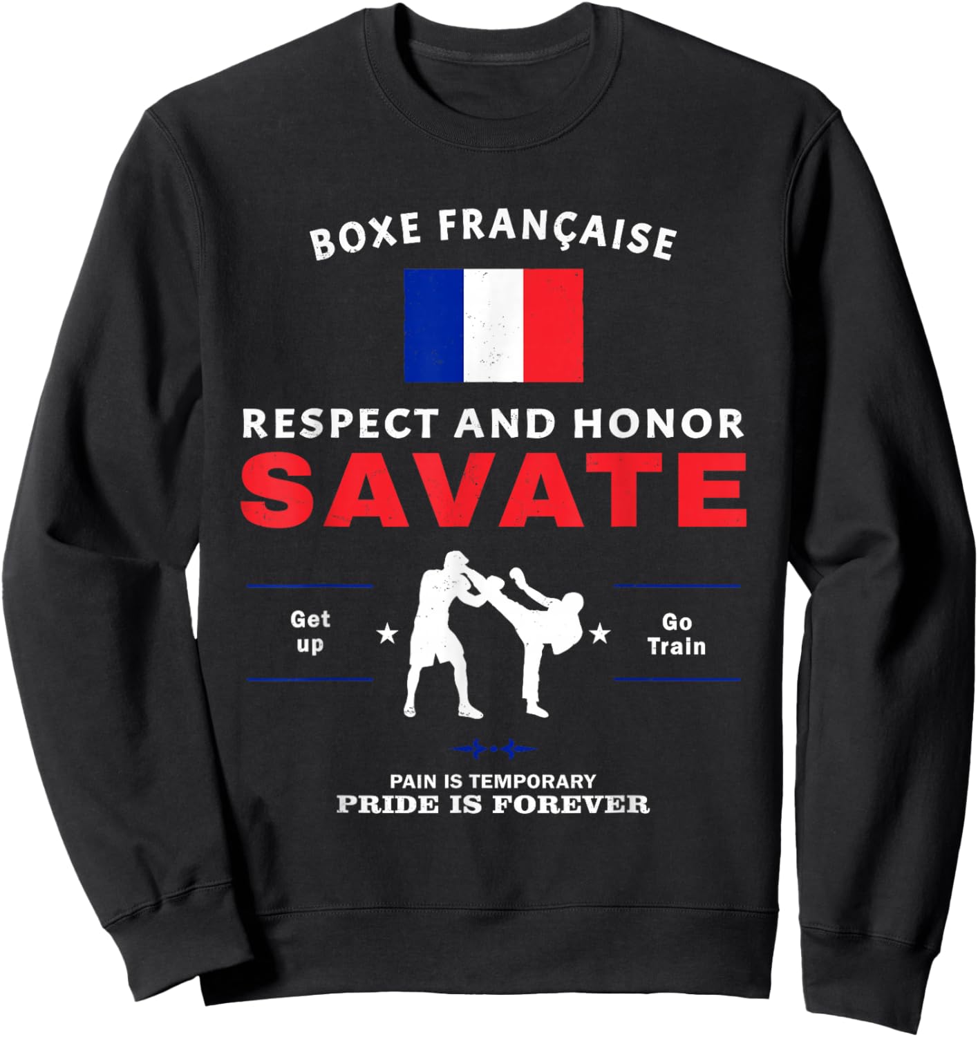 Savate French Kickboxing Savate Fighter Sweatshirt - Sweatshirt | Black
