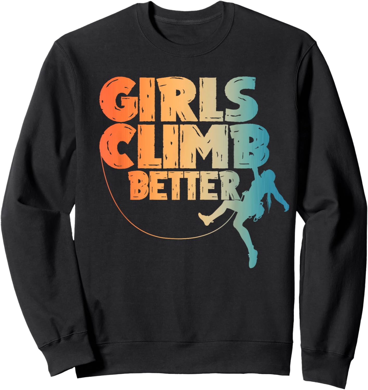 Cool Rock Climber Art Girls Indoor Rock Climbing Sweatshirt - Sweatshirt | Black