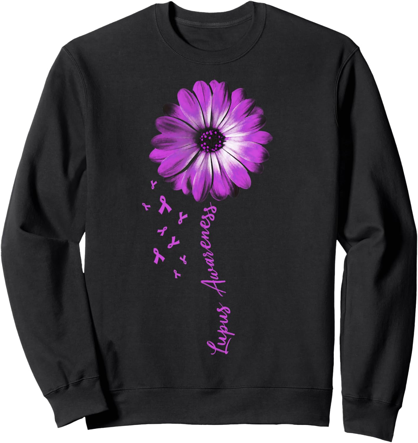 Daisy Flower Lupus Awareness Gifts Sweatshirt - Sweatshirt | Black