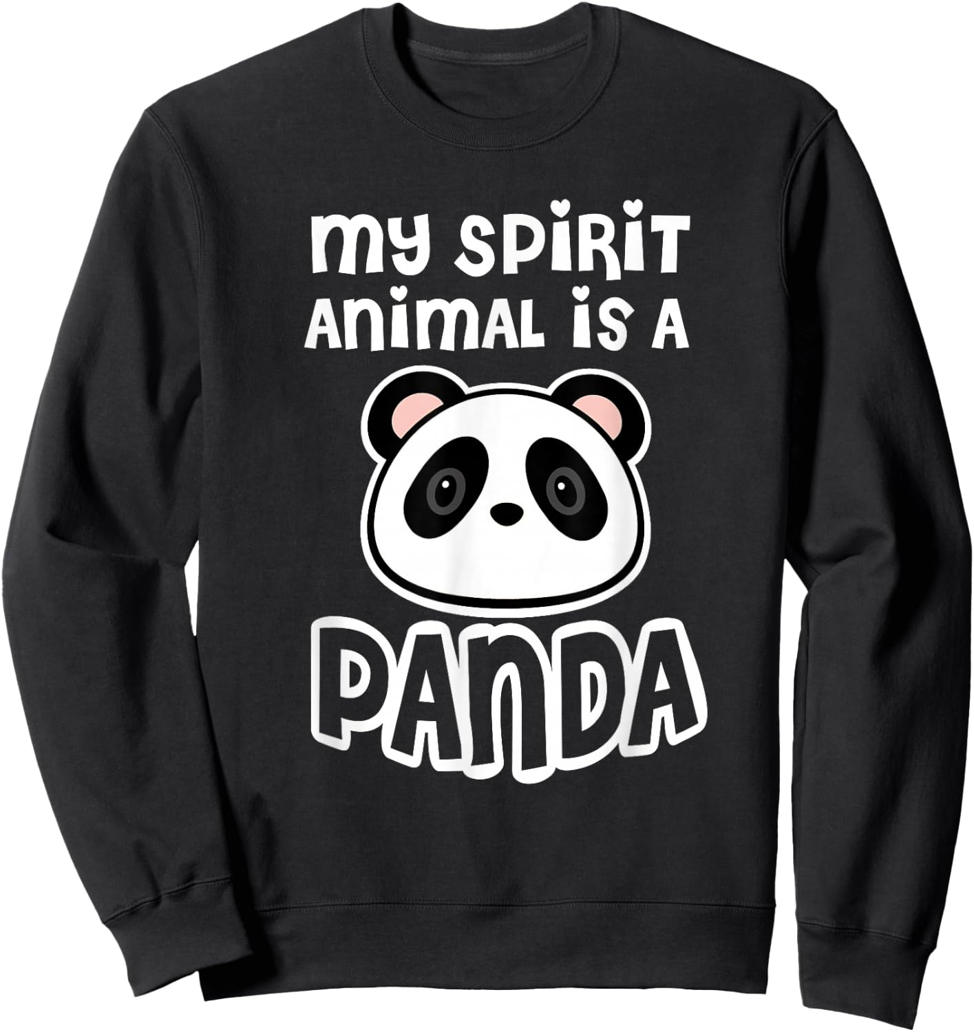 Panda Favourite Animal Cute Panda Sweatshirt - Sweatshirt | Black