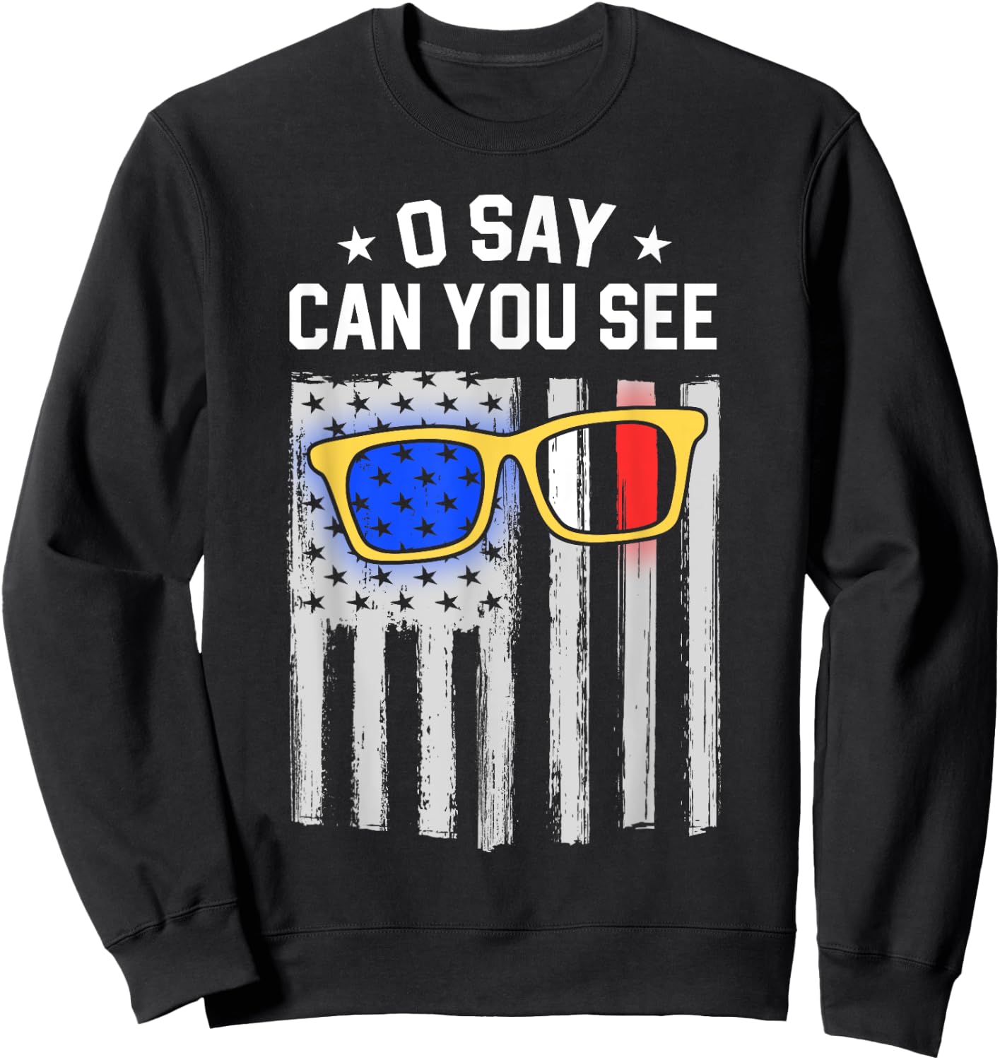 Optician Gift Optometrist Dad Eye Doctor Gift American Flag Sweatshirt - Sweatshirt | Black