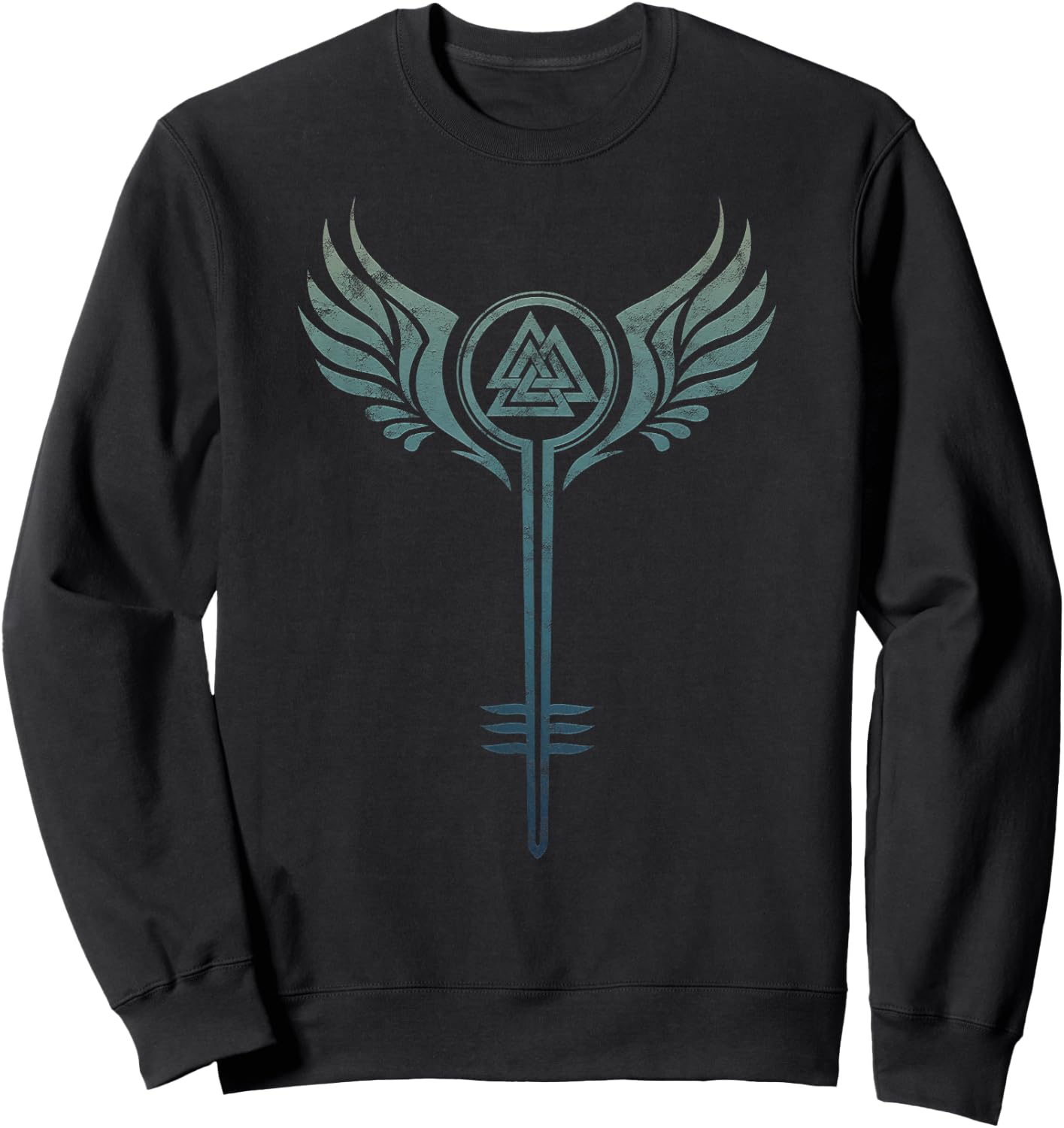 Valkyrie Symbol, Odin Valknut, Shieldmaiden, Viking, Warrior Sweatshirt - Sweatshirt | Black