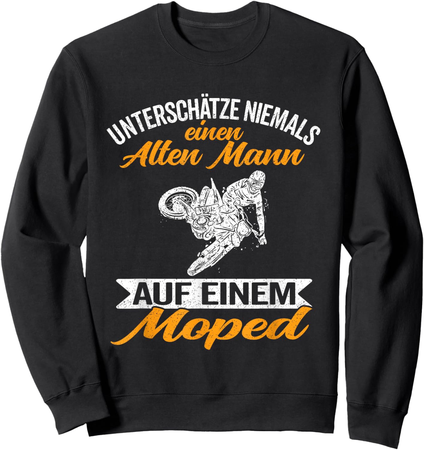 Motorrad Moped Alter Mann Sweatshirt - Sweatshirt | Black
