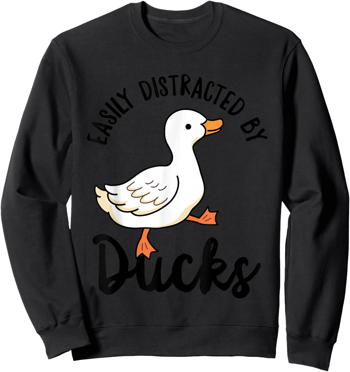 Easily Distracted by Ducks Cute Walking Duck for Kids Sweatshirt - Sweatshirt | Black