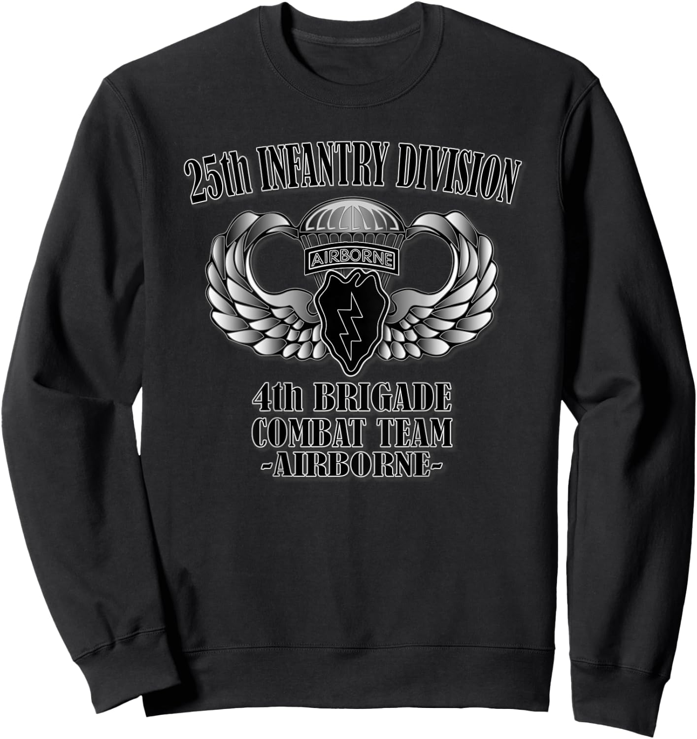 25th Infantry Division, 4th BCT- Airborne (Back Design) Sweatshirt - Sweatshirt | Black