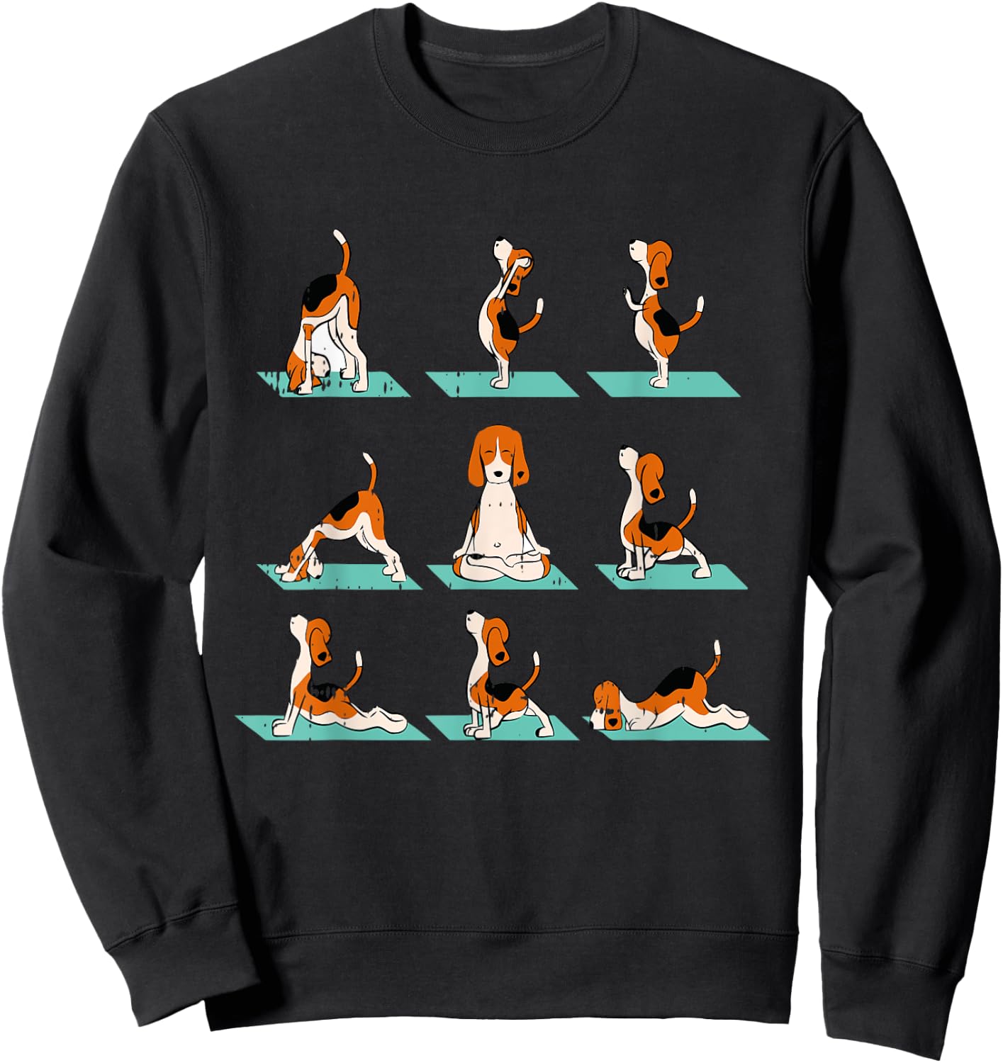 Funny Dog Yoga Pose Lover Namaste Gift Fitness Outfit Sweatshirt - Sweatshirt | Black