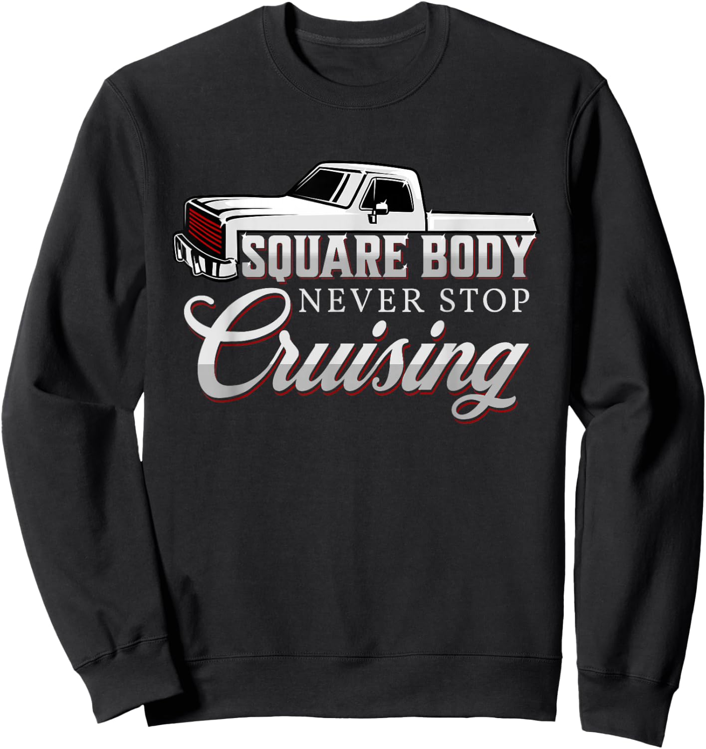 Vintage American Square Body Truck 4x4 Mud Trucks Sweatshirt - Sweatshirt | Black