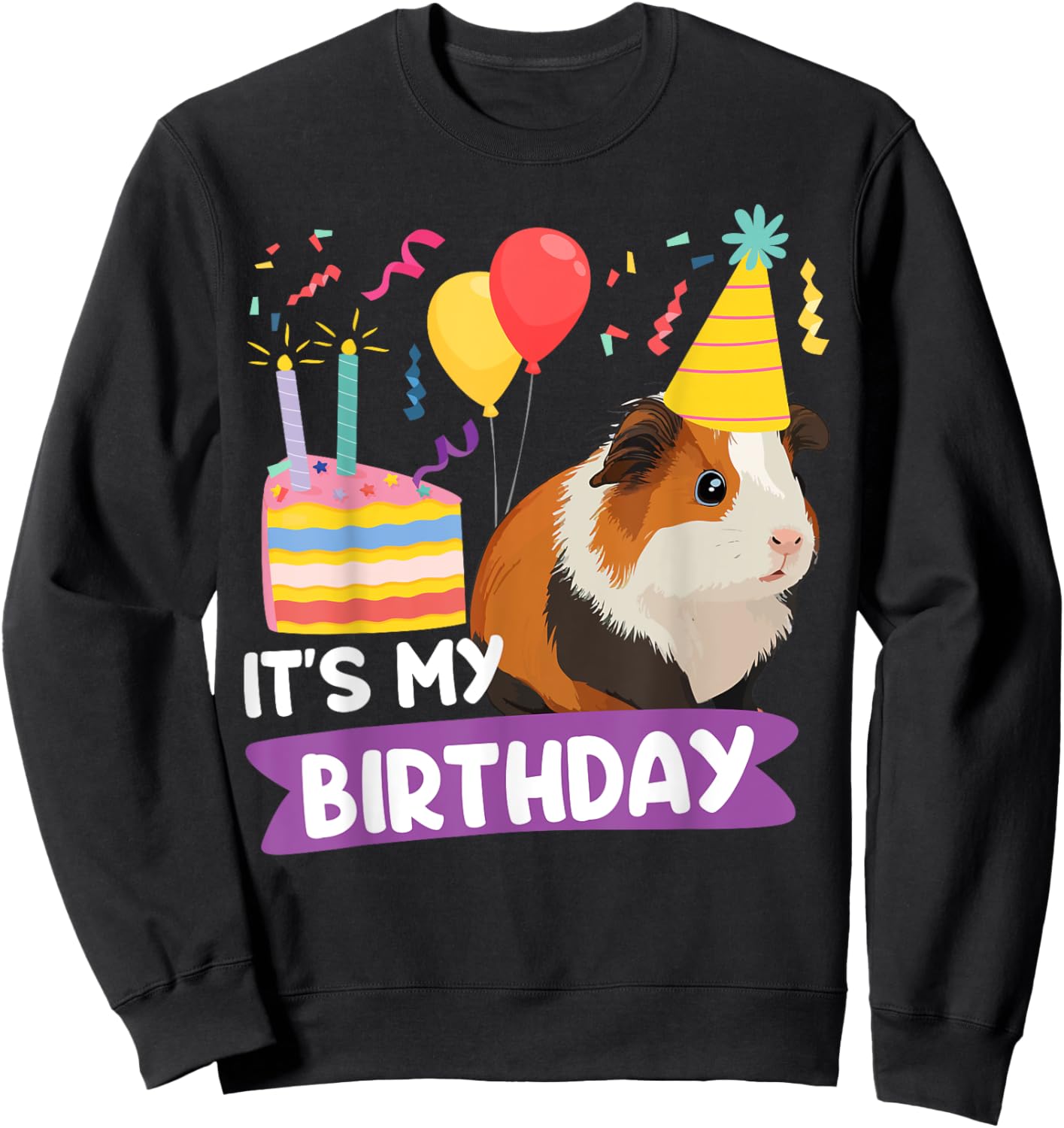 Guinea Pig Birthday It's My Birthday Sweatshirt - Sweatshirt | Black