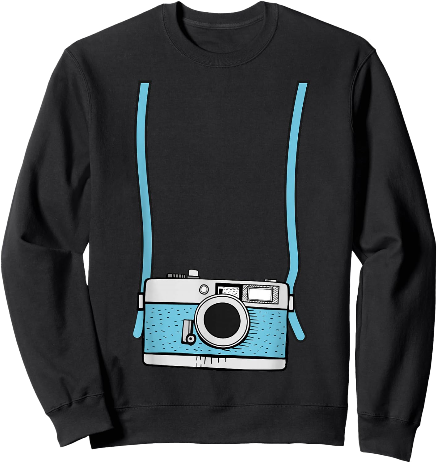 Fake Camera Fake Tourist Fun Vacation Gift Design Idea Sweatshirt - Sweatshirt | Black