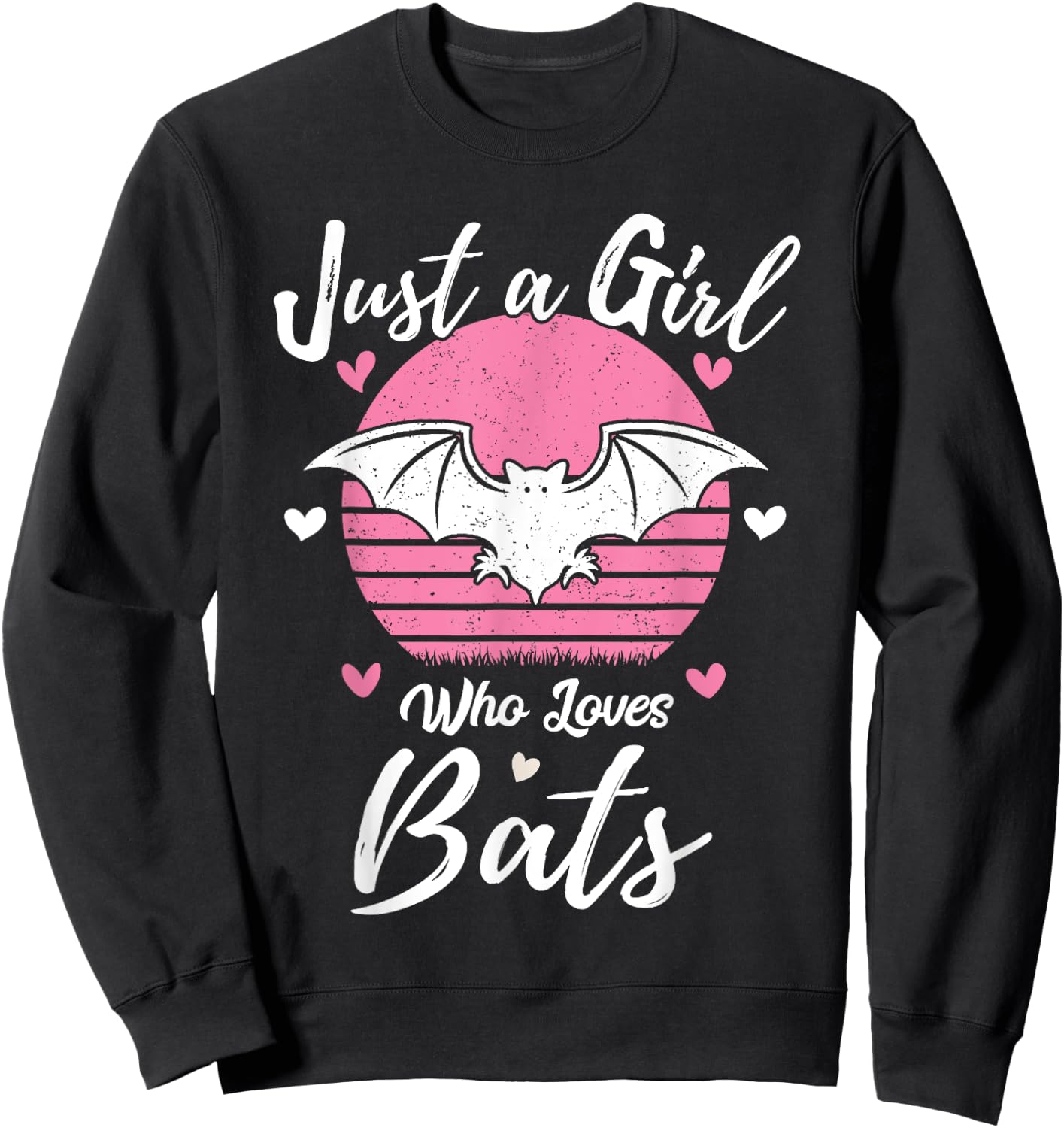 Women Girls Bat Lover Gift Just A Girl Who Loves Bats Sweatshirt - Sweatshirt | Black